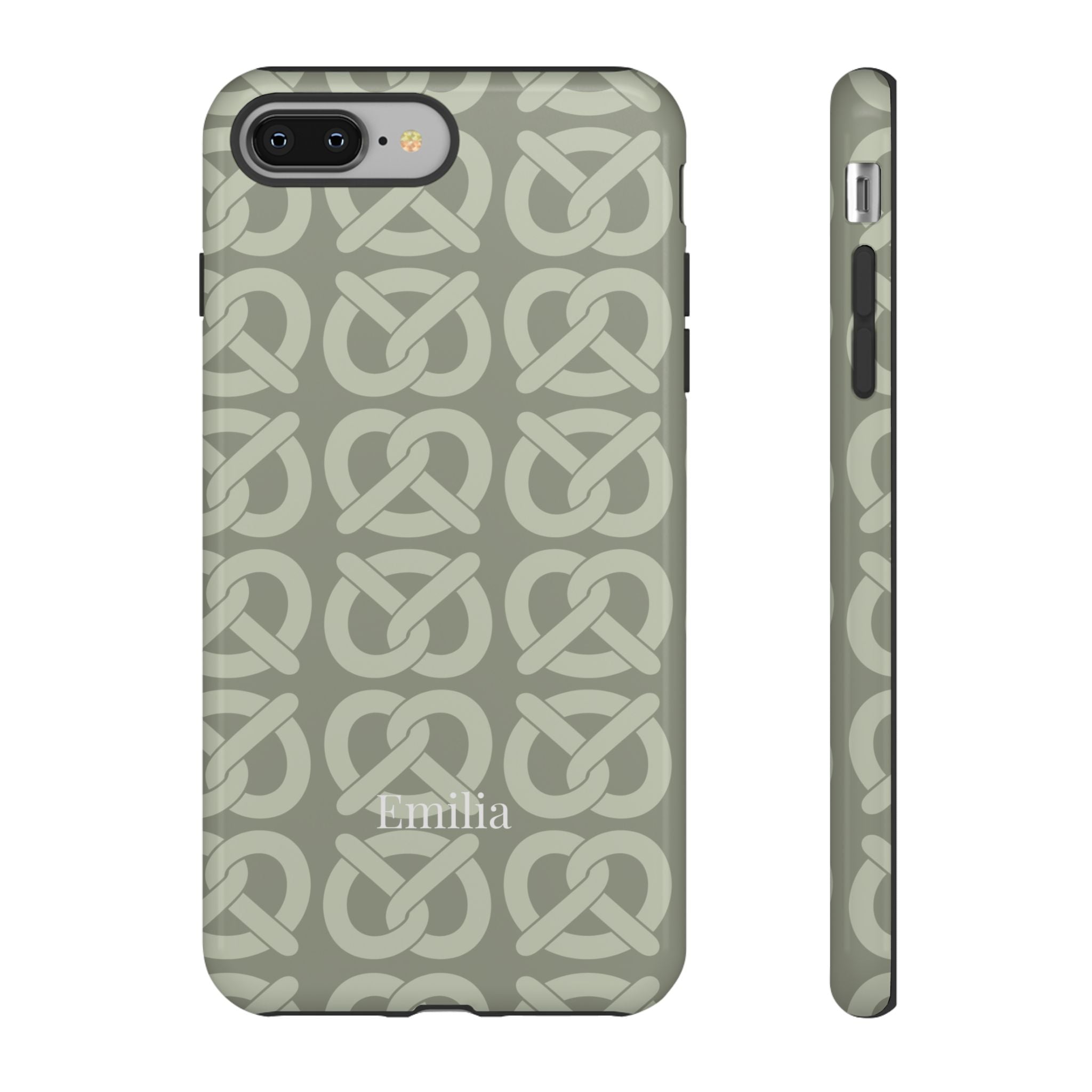 BREZN MONOGRAMM SALBEI – Personalisierte Handyhülle mit Dual-Layer-Schutz