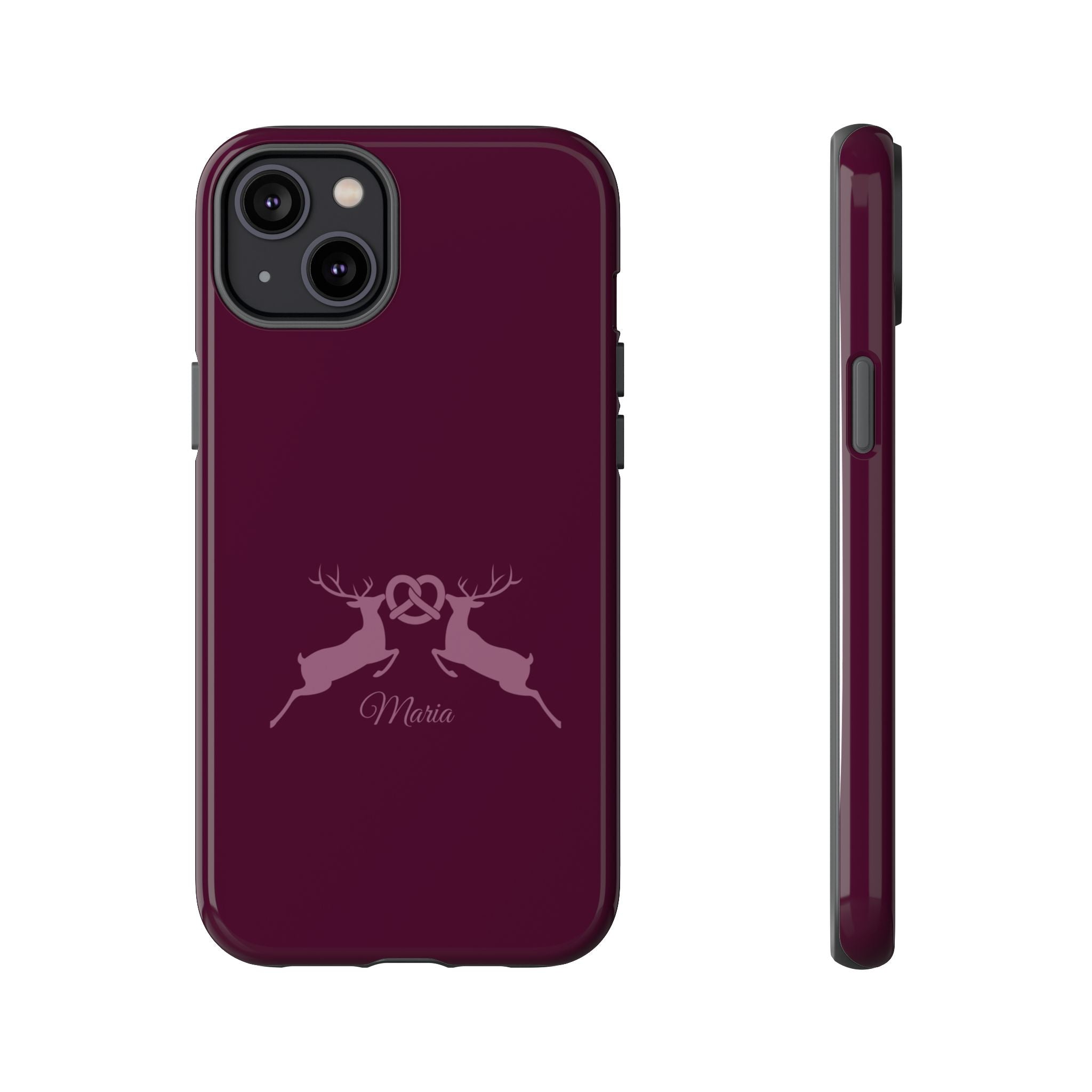 HIRSCH AUBERGINE – Personalisierte Handyhülle mit Dual-Layer-Schutz