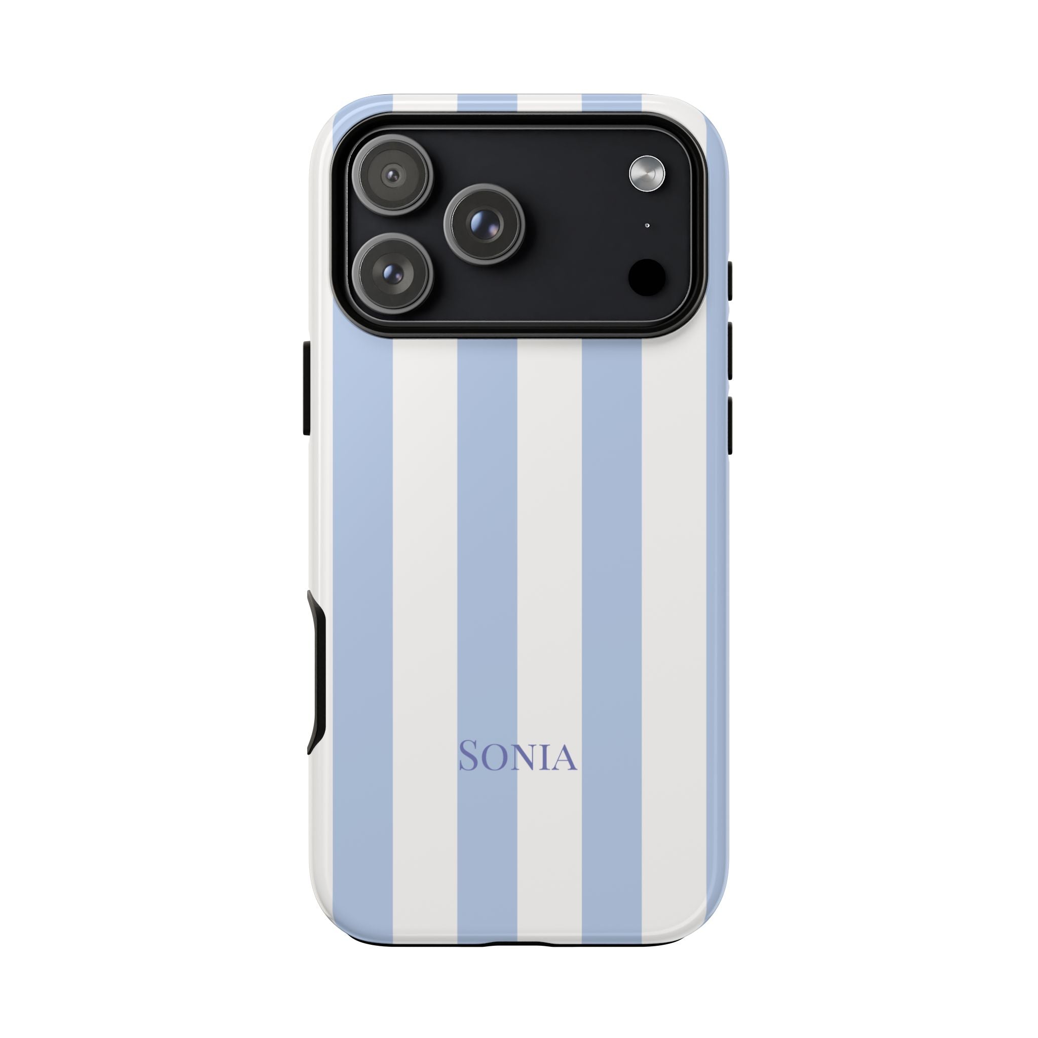 LIGHT BLUE STRIPES – Personalisierte Handyhülle mit Dual-Layer-Schutz