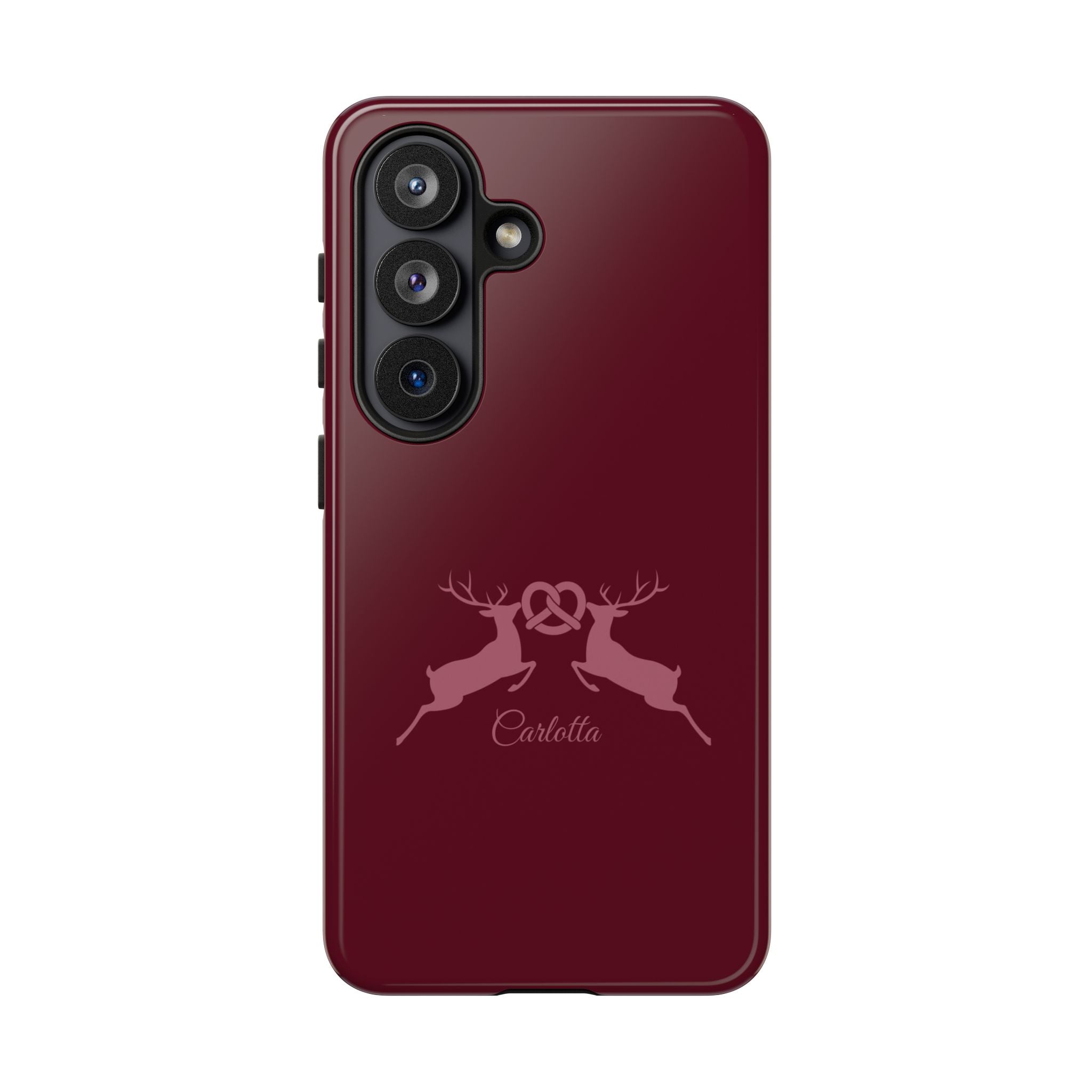 HIRSCH BORDEAUX – Personalisierte Handyhülle mit Dual-Layer-Schutz