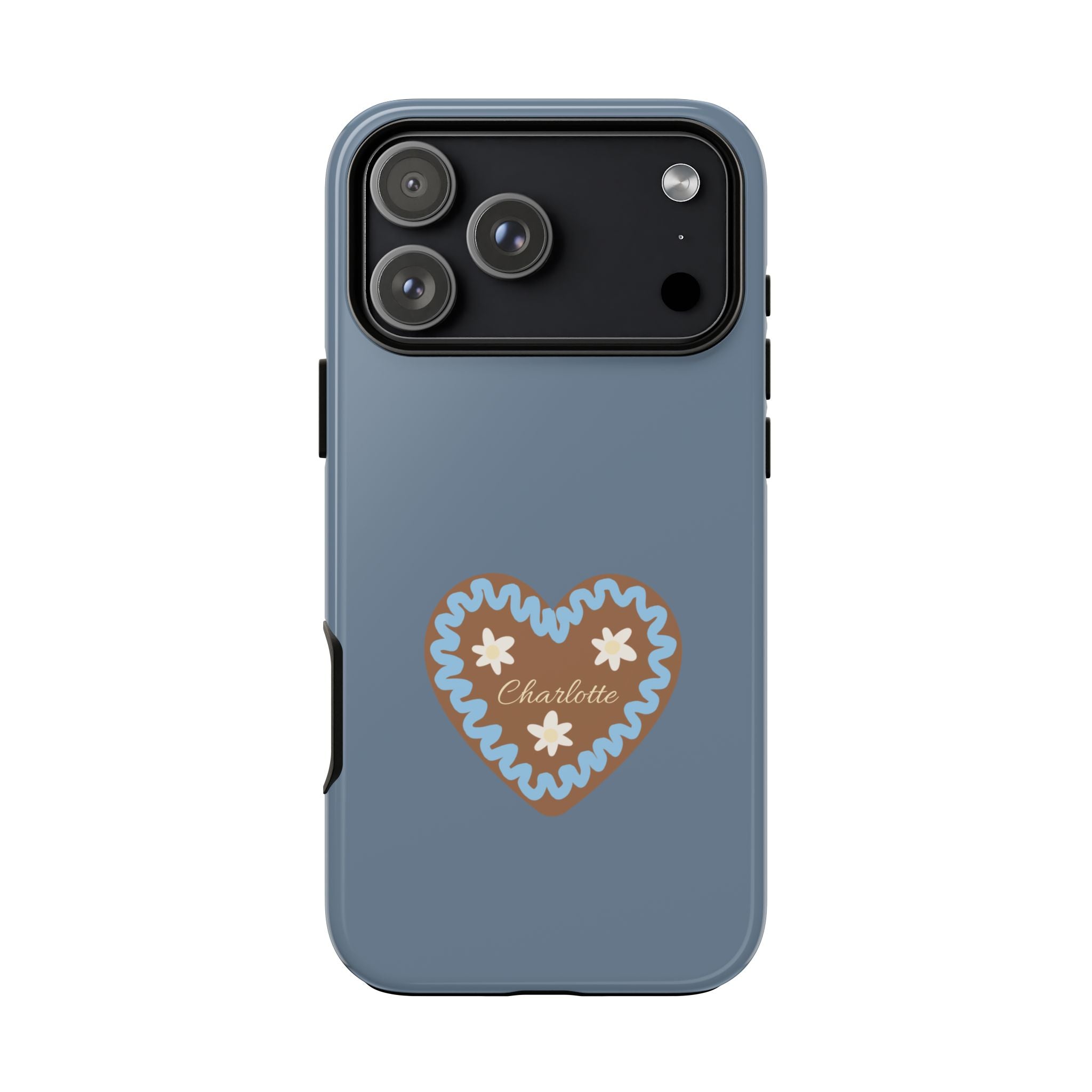 WIESNHERZ TAUBENBLAU – Personalisierte Handyhülle mit Dual-Layer-Schutz