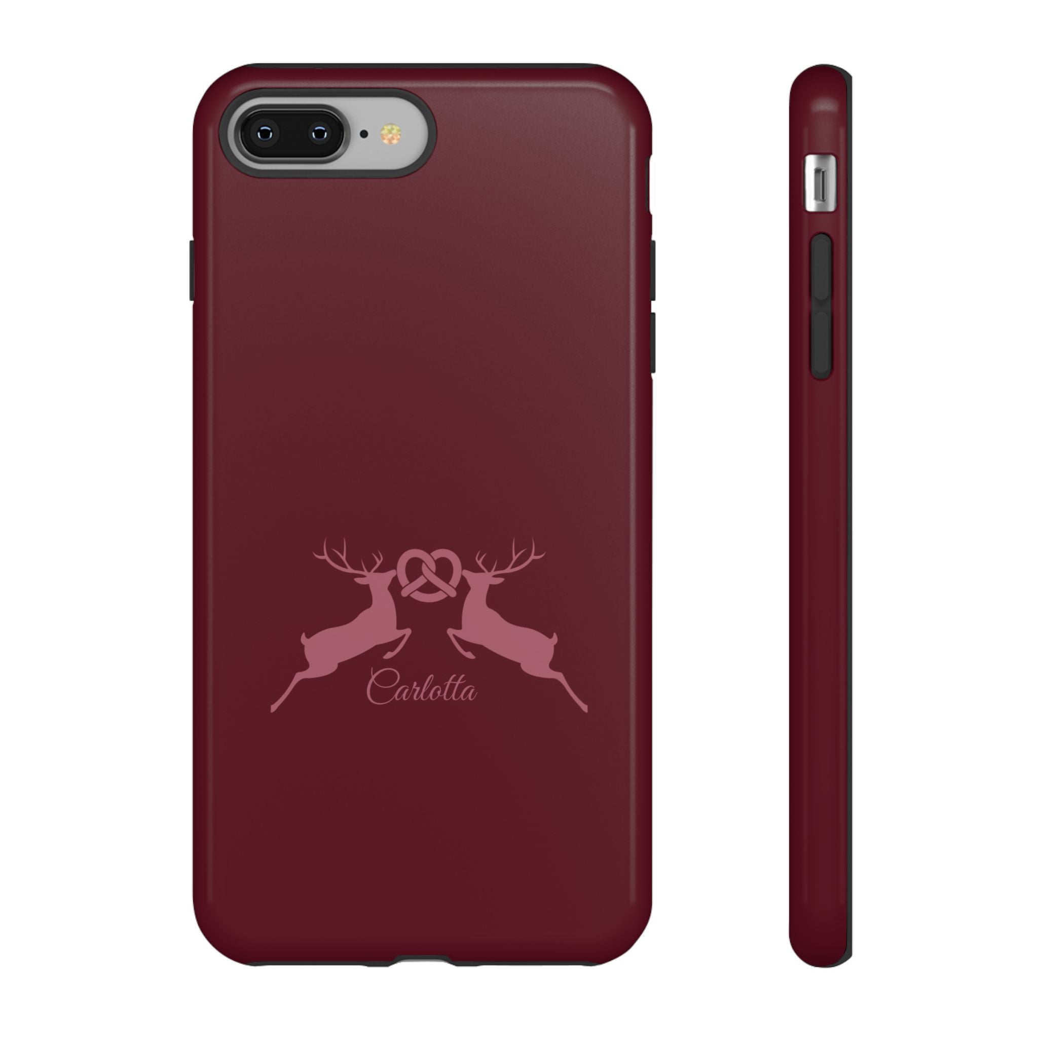 HIRSCH BORDEAUX – Personalisierte Handyhülle mit Dual-Layer-Schutz