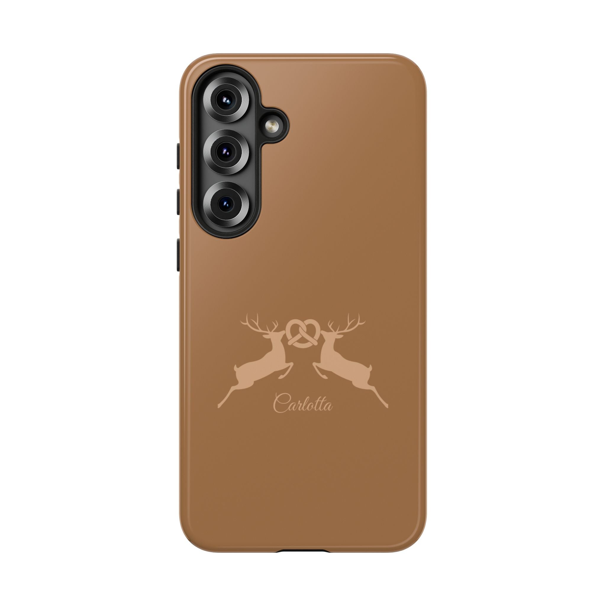 HIRSCH COGNAC– Personalisierte Handyhülle mit Dual-Layer-Schutz