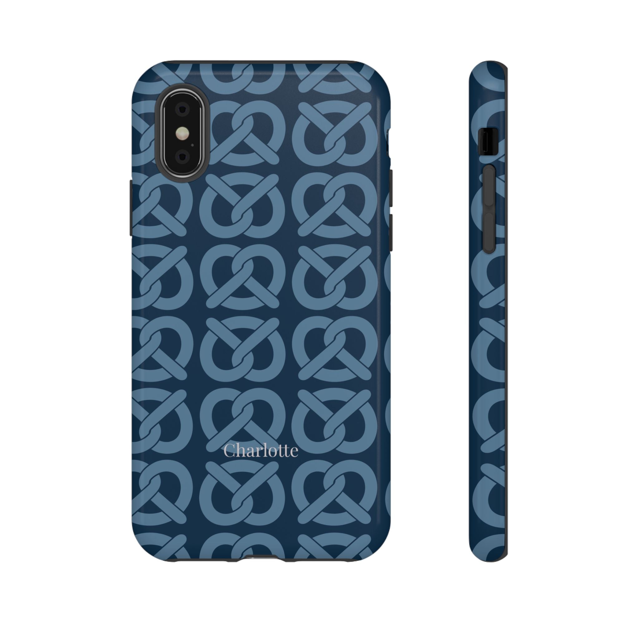 BREZN MONOGRAMM NACHTBLAU – Personalisierte Handyhülle mit Dual-Layer-Schutz