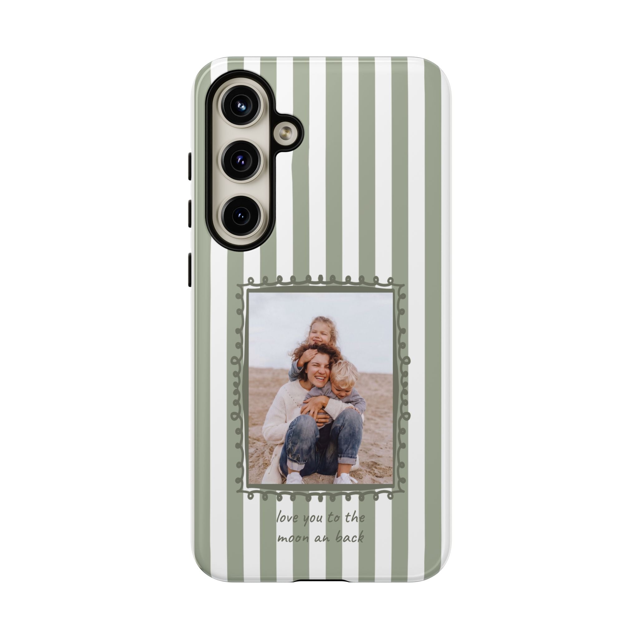 SALBEI STRIPES PHOTO FRAME – Personalisierte Foto Handyhülle mit Dual-Layer-Schutz