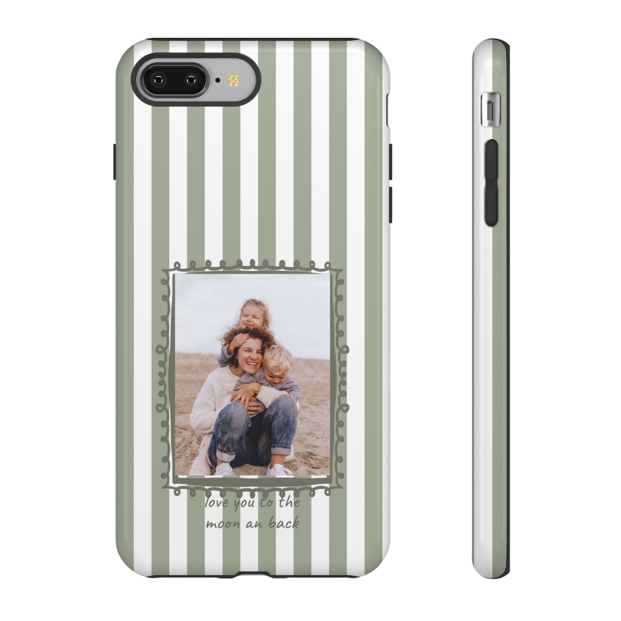 SALBEI STRIPES PHOTO FRAME – Personalisierte Foto Handyhülle mit Dual-Layer-Schutz
