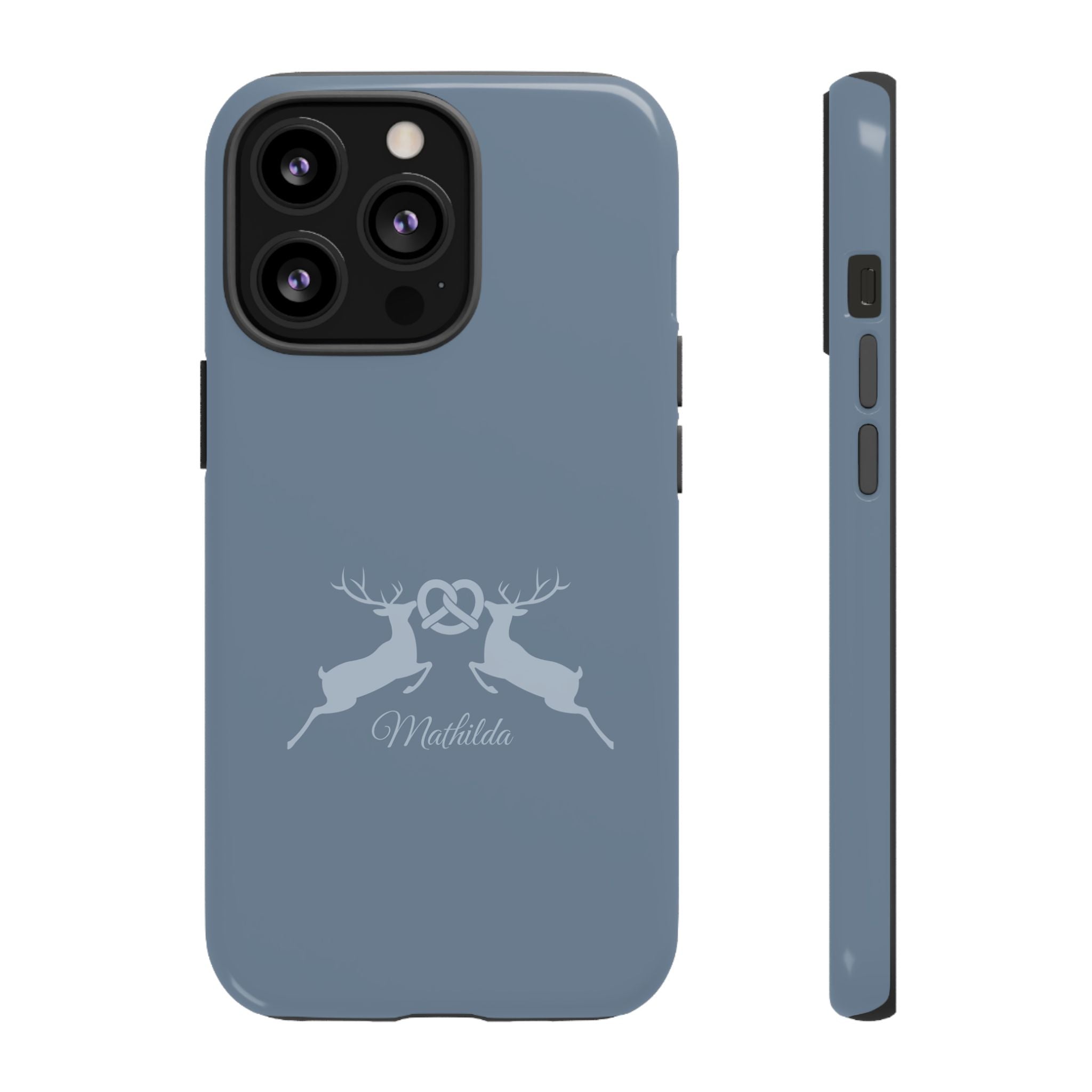 HIRSCH TAUBENBLAU – Personalisierte Handyhülle mit Dual-Layer-Schutz