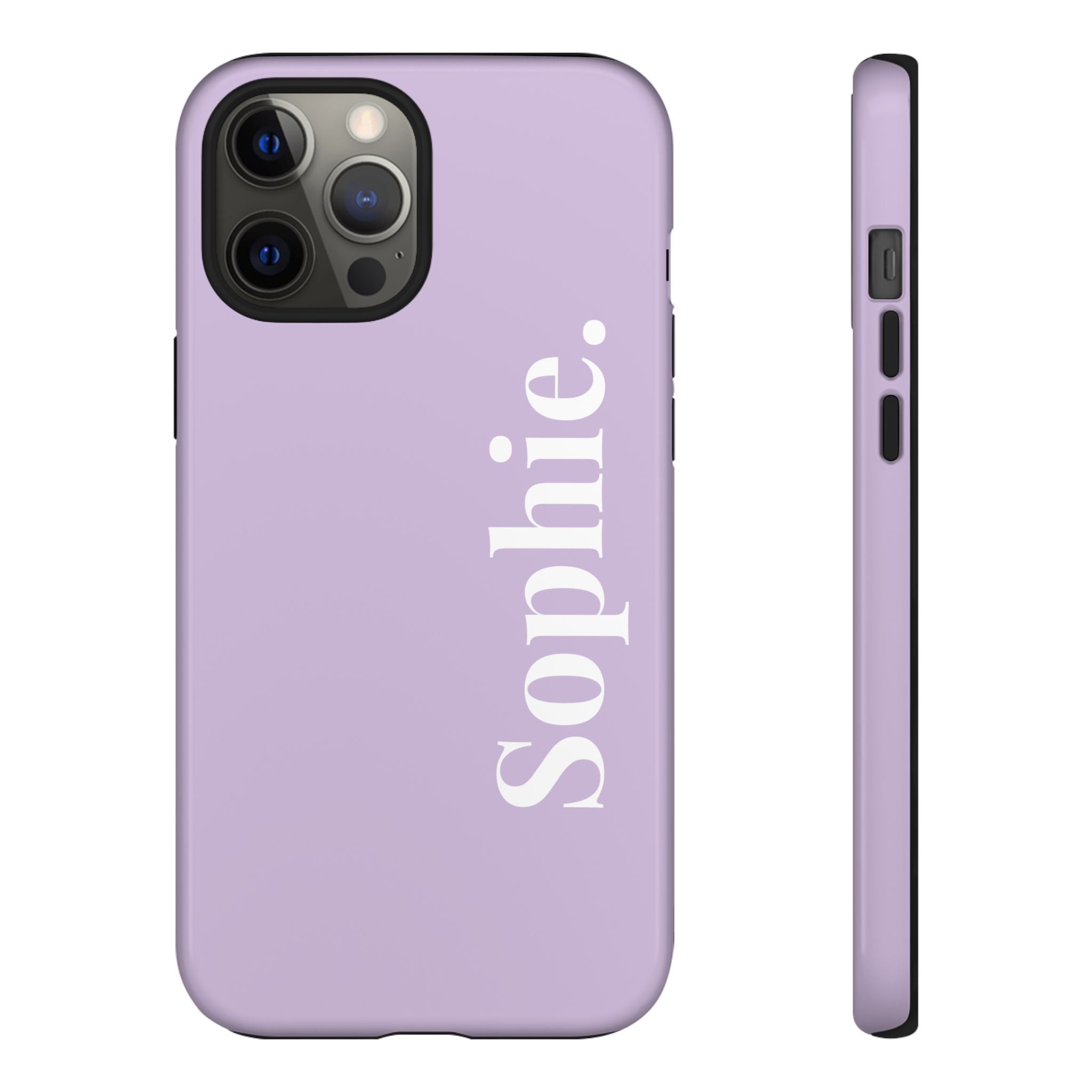 LAVENDEL BOLD NAME – Personalisierte Handyhülle mit Dual-Layer-Schutz