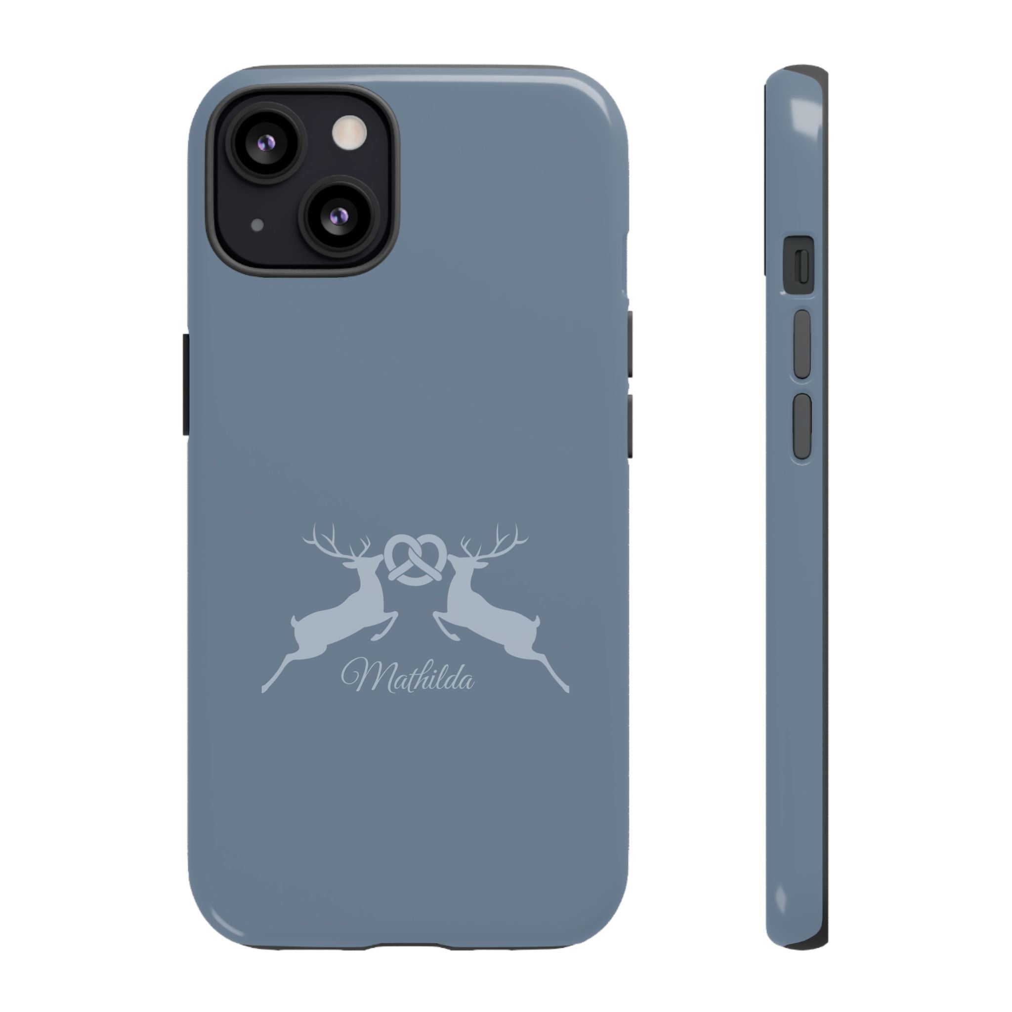 HIRSCH TAUBENBLAU – Personalisierte Handyhülle mit Dual-Layer-Schutz