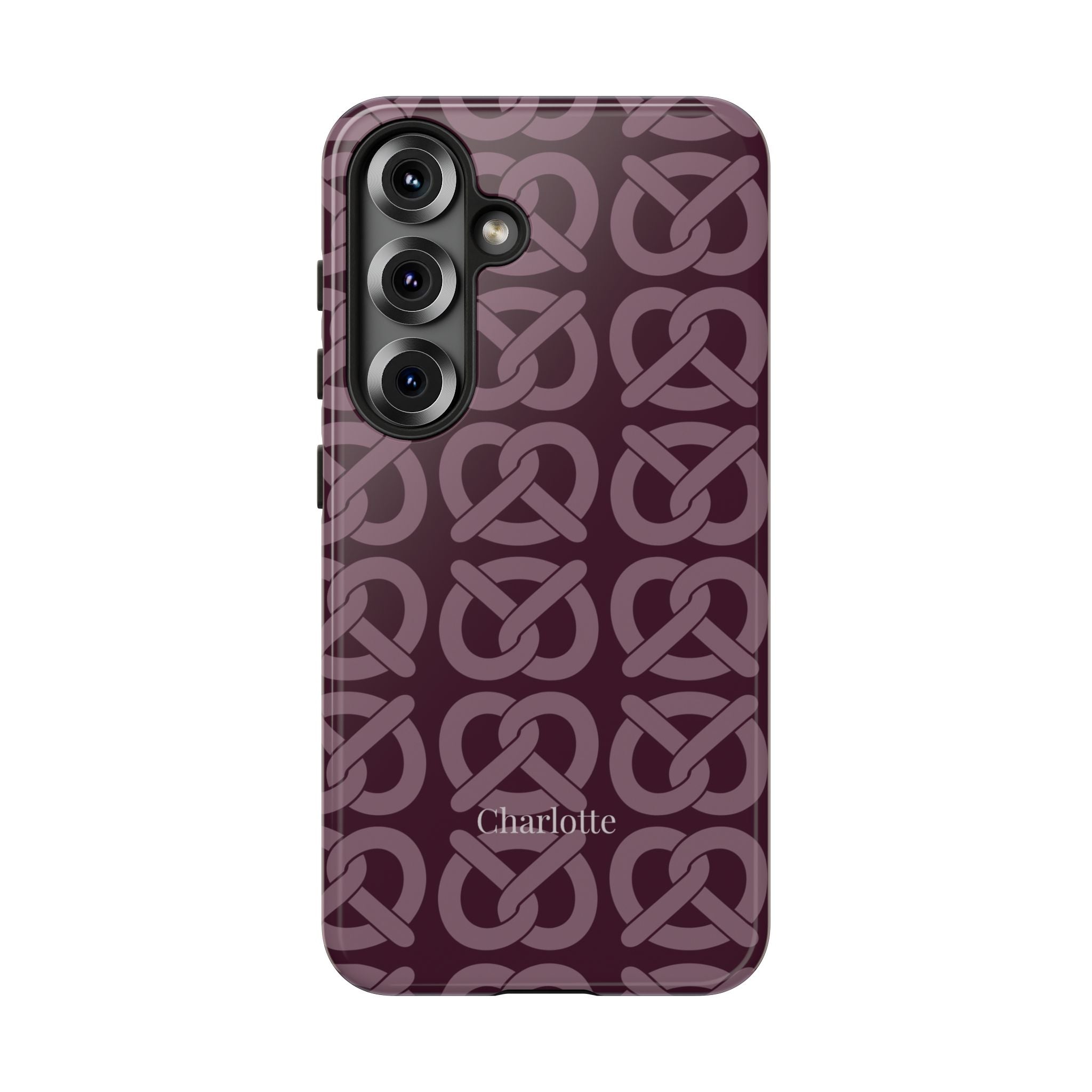 BREZN MONOGRAMM AUBERGINE – Personalisierte Handyhülle mit Dual-Layer-Schutz