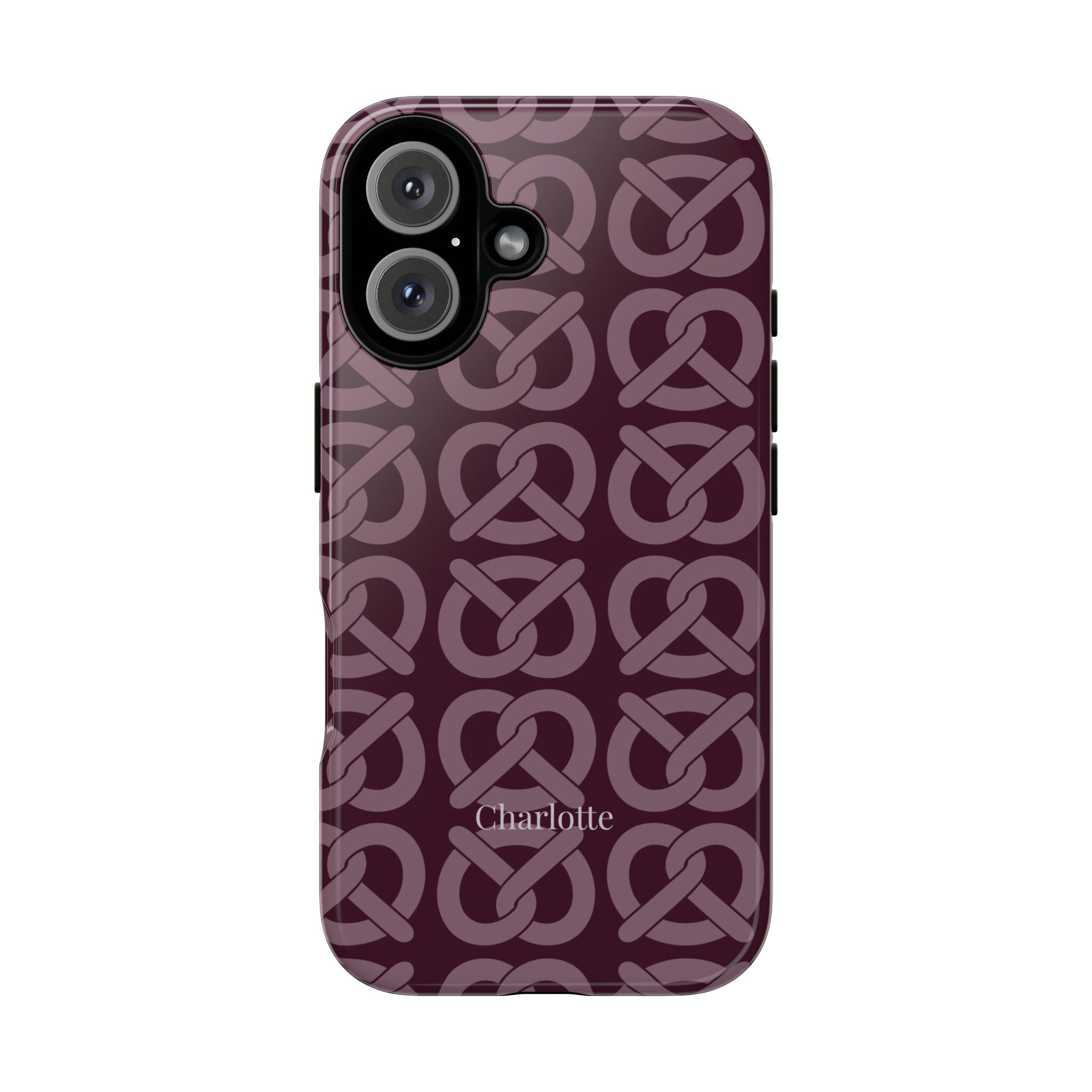 BREZN MONOGRAMM AUBERGINE – Personalisierte Handyhülle mit Dual-Layer-Schutz