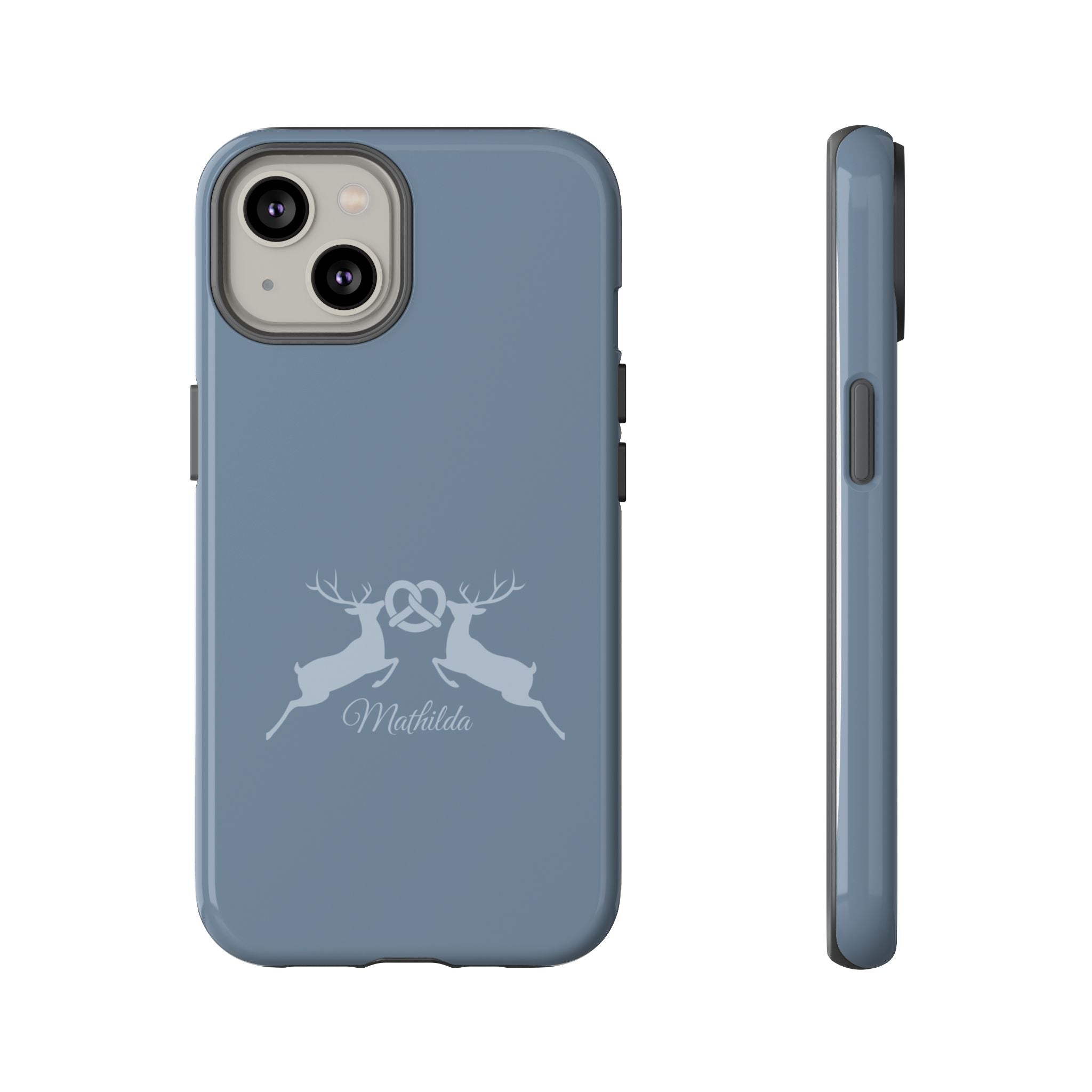 HIRSCH TAUBENBLAU – Personalisierte Handyhülle mit Dual-Layer-Schutz