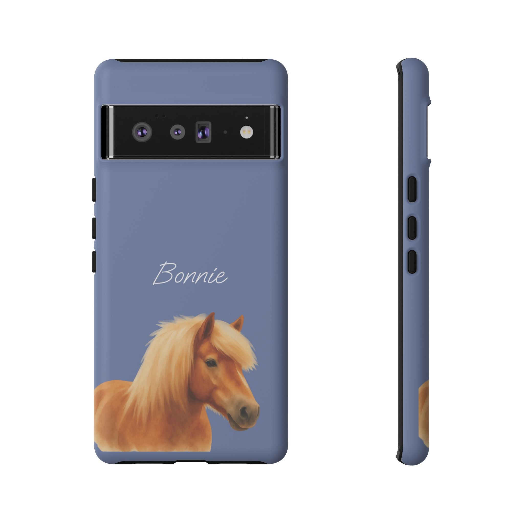 PET AQUARELL DUSTY BLUE – Personalisierte Handyhülle mit Dual-Layer-Schutz