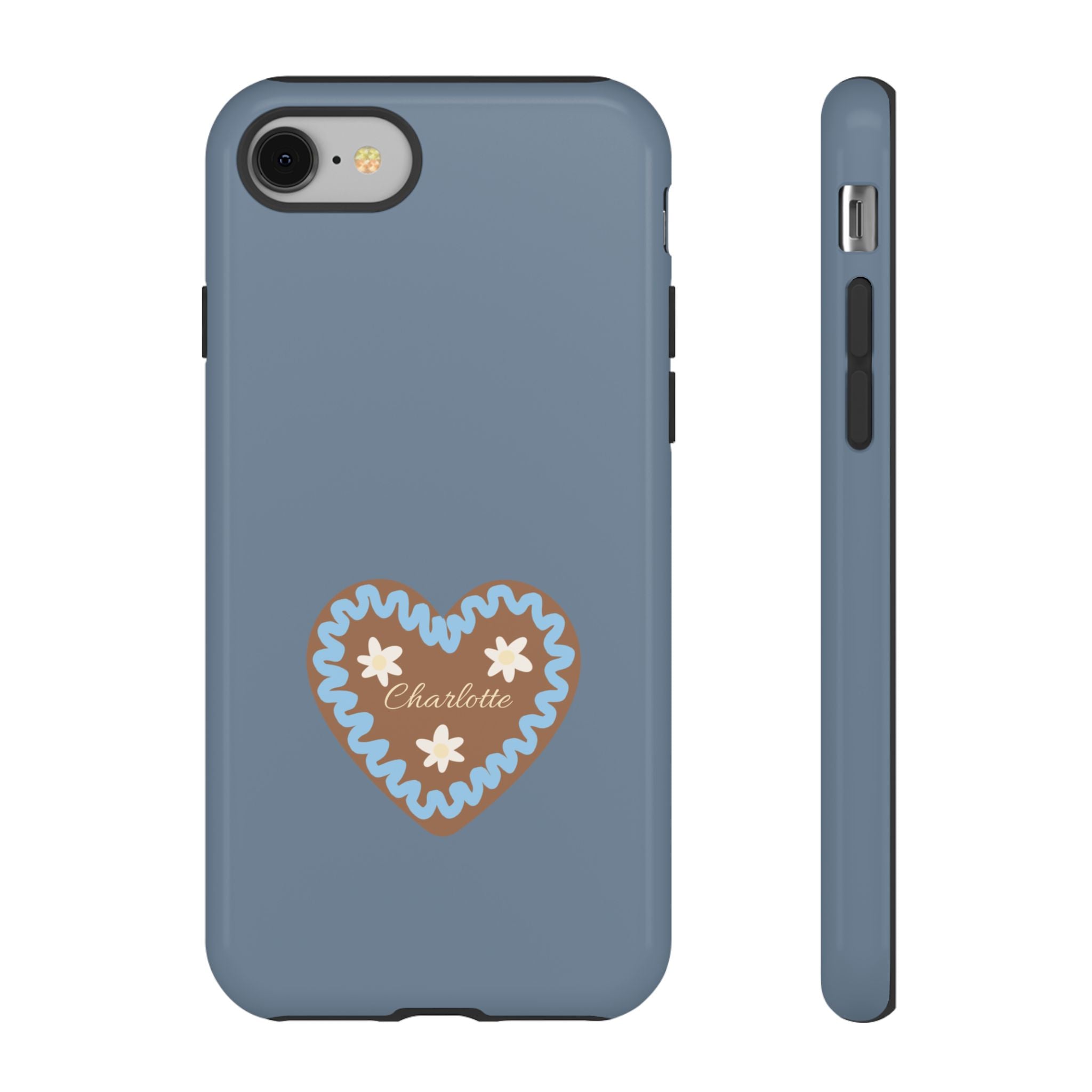WIESNHERZ TAUBENBLAU – Personalisierte Handyhülle mit Dual-Layer-Schutz