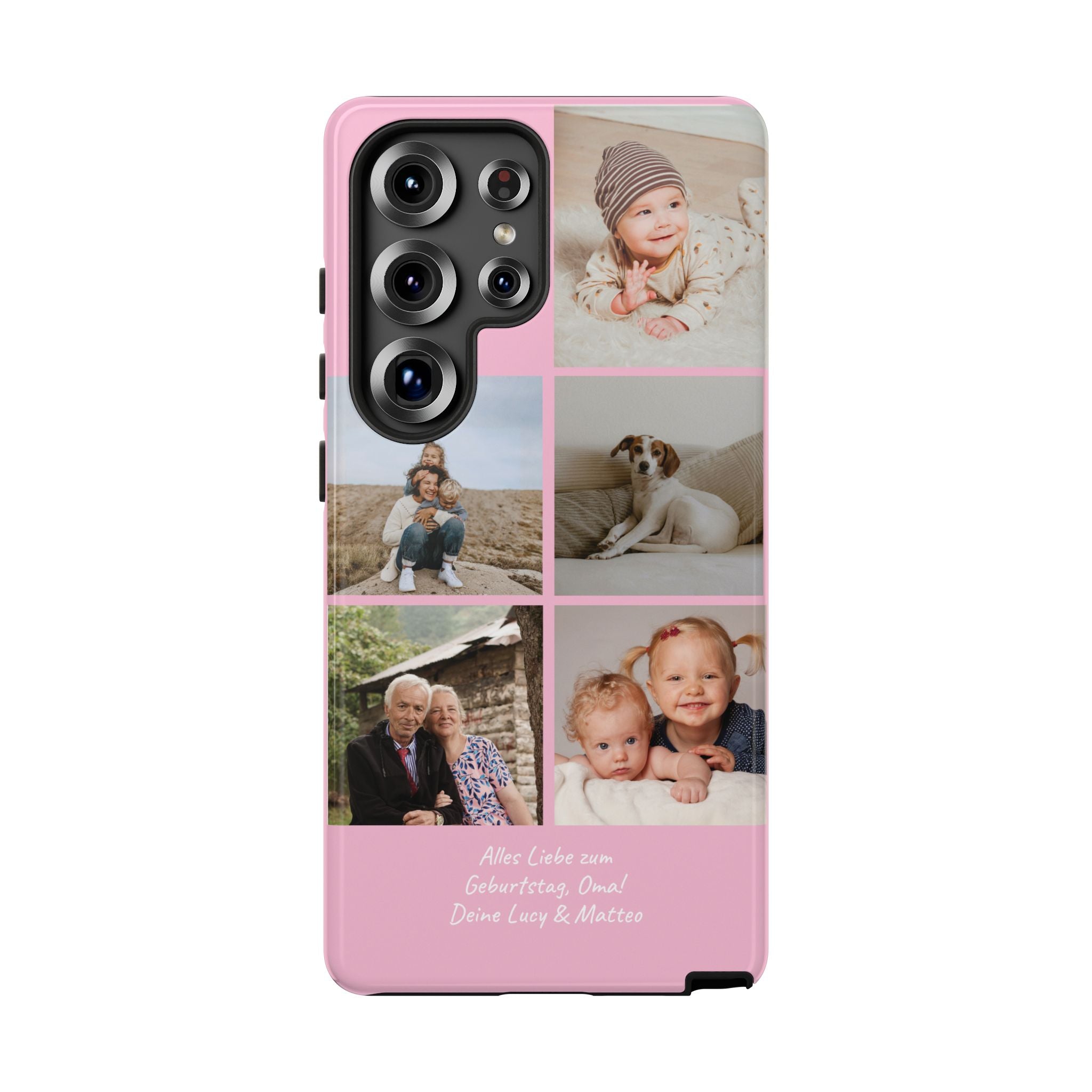 PINK PHOTO COLLAGE – Personalisierte Foto Handyhülle mit Dual-Layer-Schutz