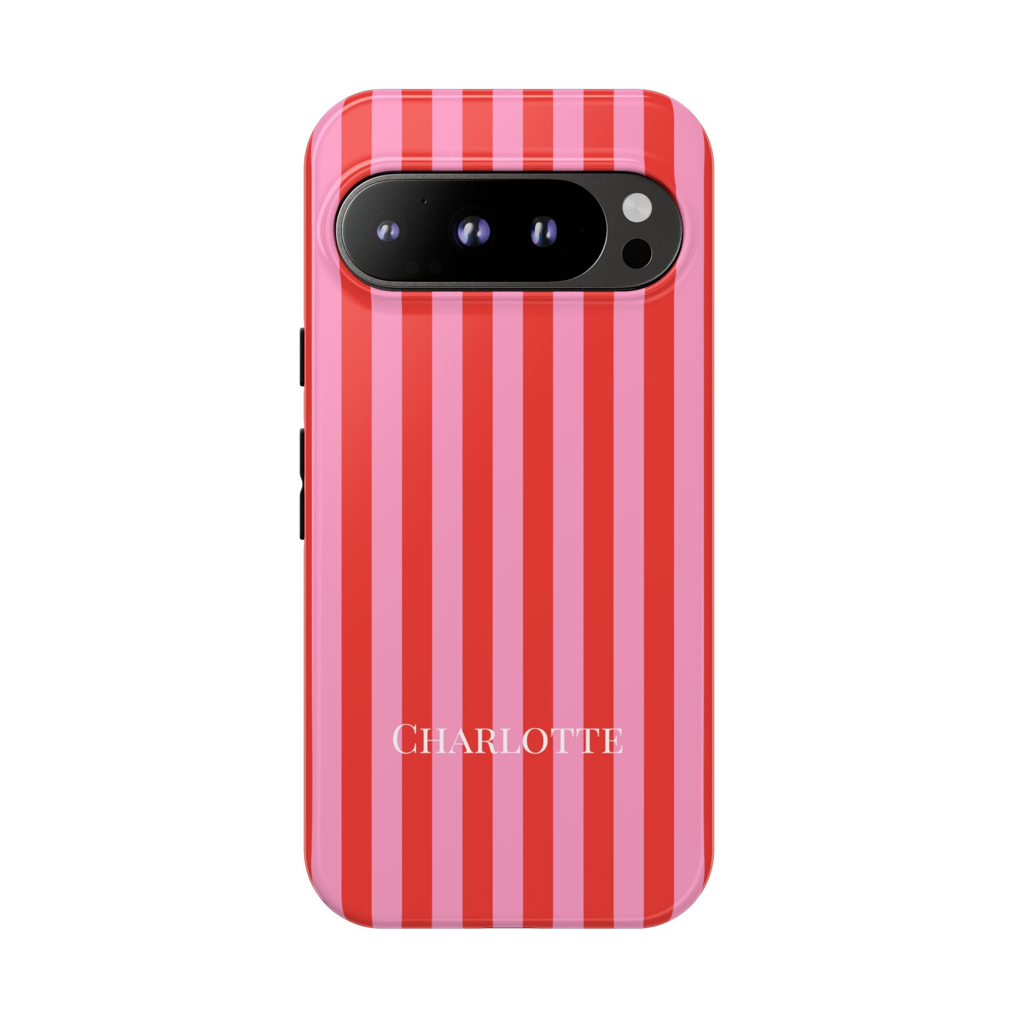 PINK STRIPES – Personalisierte Handyhülle mit Dual-Layer-Schutz