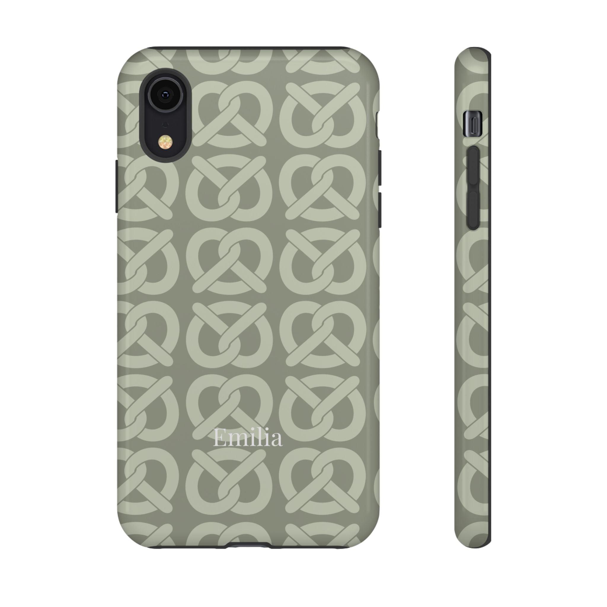 BREZN MONOGRAMM SALBEI – Personalisierte Handyhülle mit Dual-Layer-Schutz