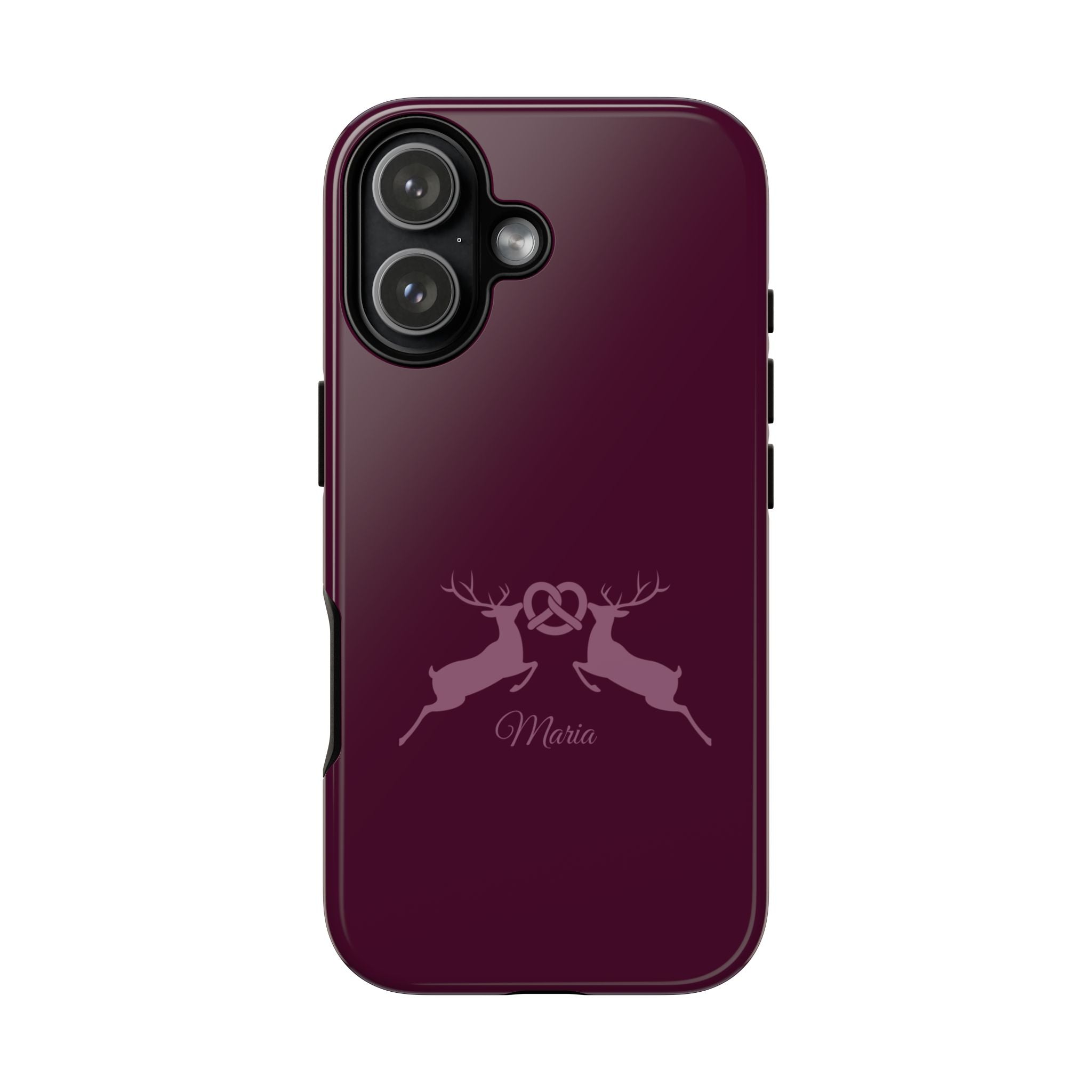 HIRSCH AUBERGINE – Personalisierte Handyhülle mit Dual-Layer-Schutz