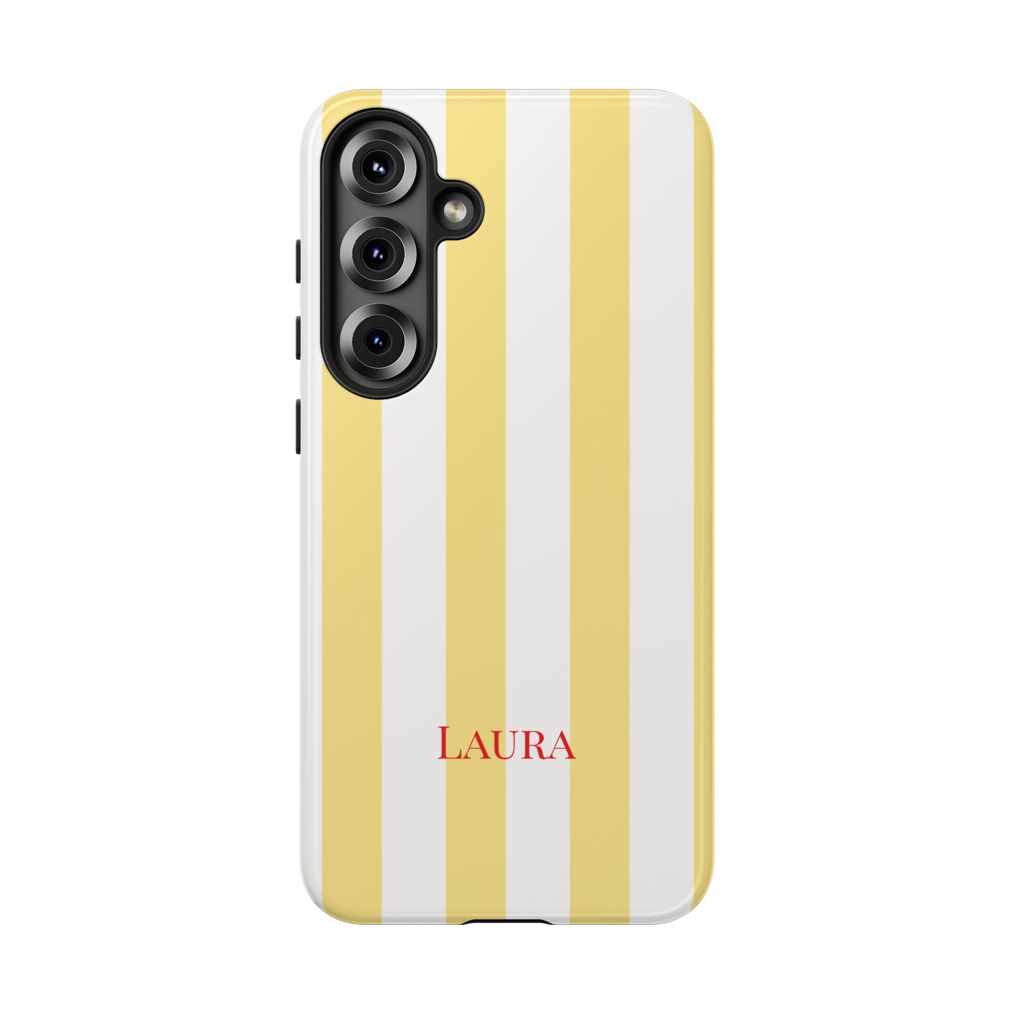 YELLOW STRIPES – Personalisierte Handyhülle mit Dual-Layer-Schutz