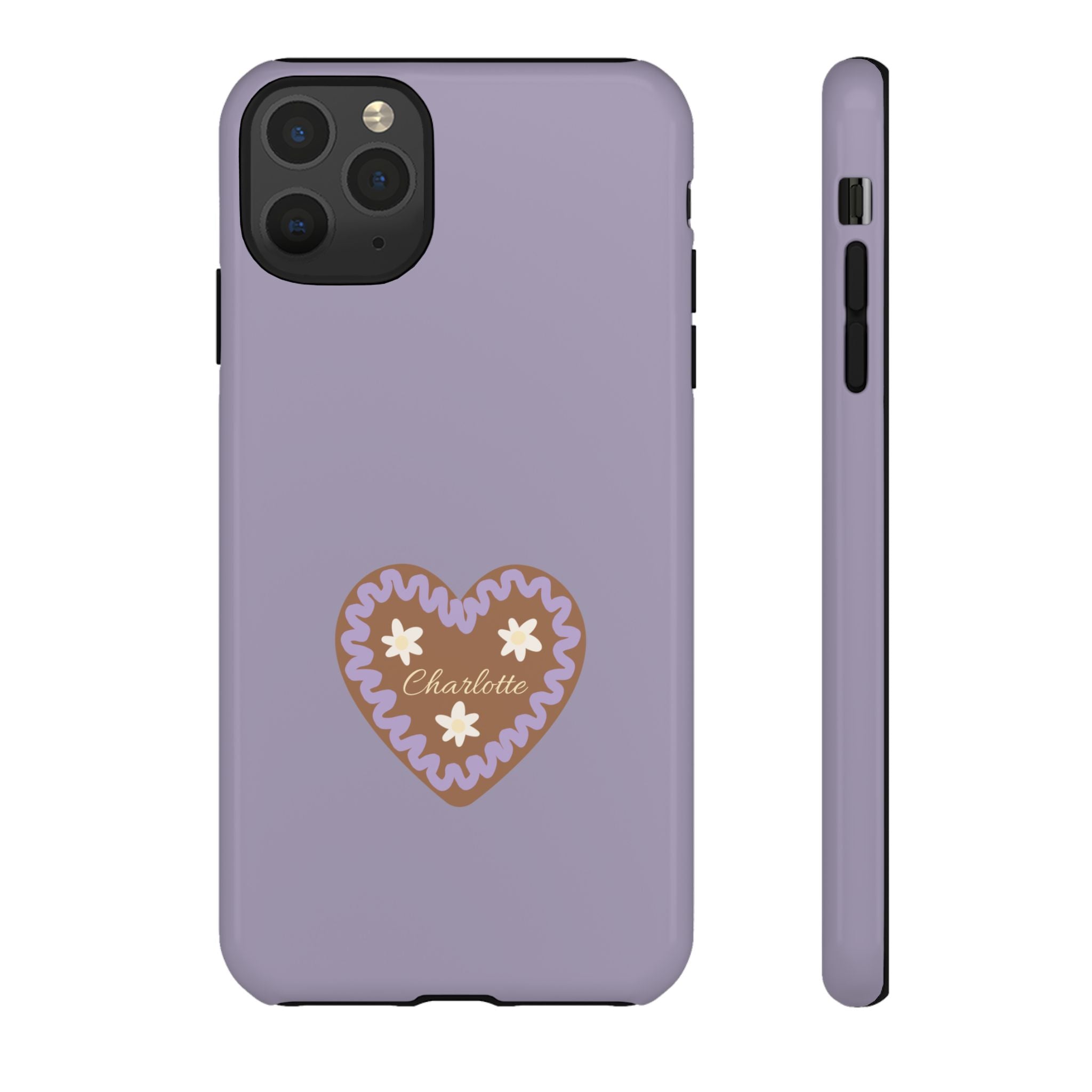 WIESNHERZ LAVENDEL – Personalisierte Handyhülle mit Dual-Layer-Schutz