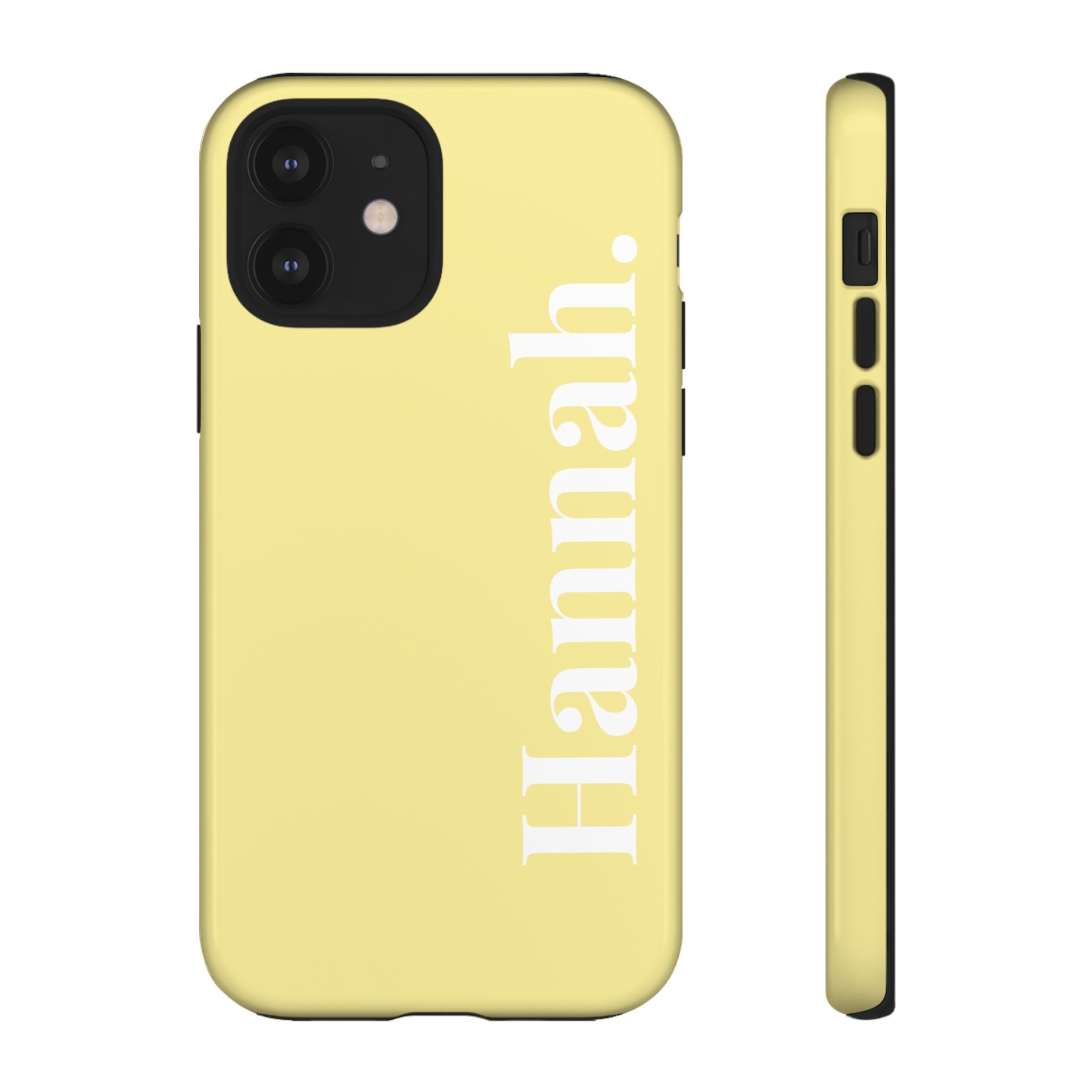 CITRUS YELLOW BOLD NAME – Personalisierte Handyhülle mit Dual-Layer-Schutz