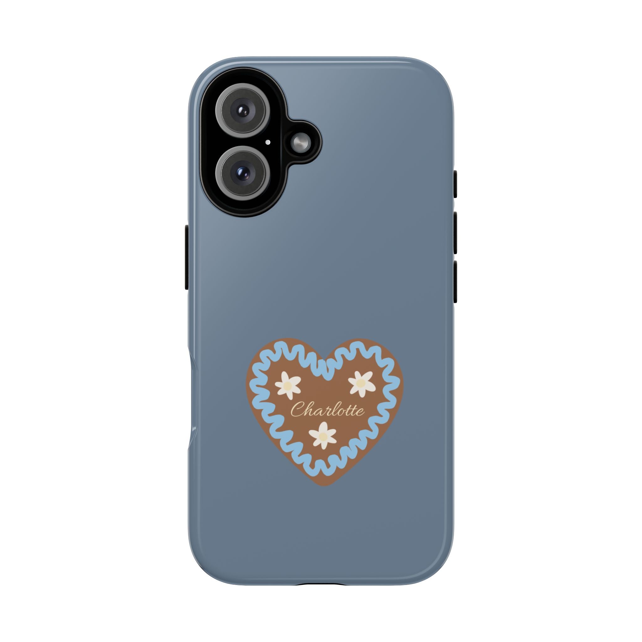 WIESNHERZ TAUBENBLAU – Personalisierte Handyhülle mit Dual-Layer-Schutz