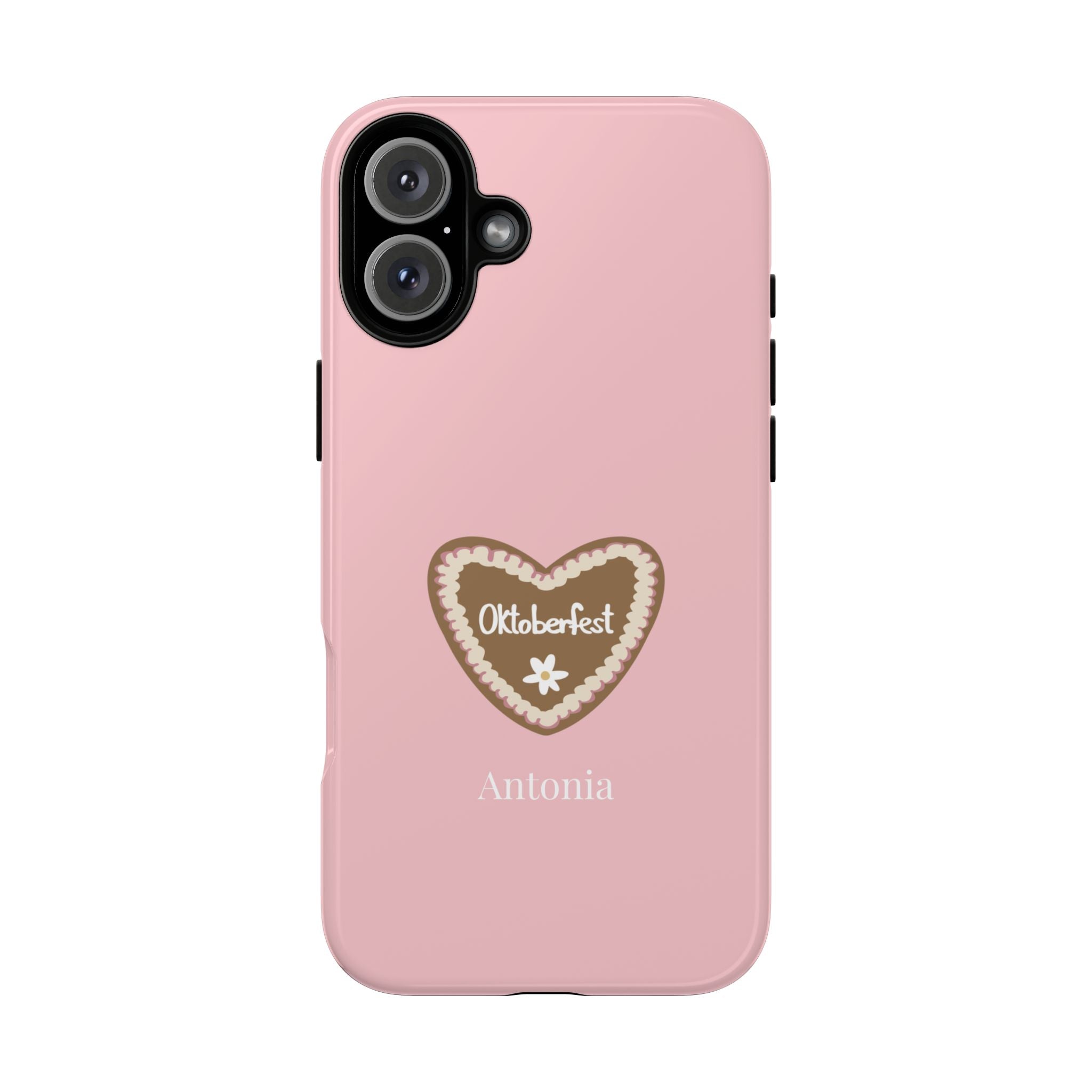 OKTOBERFEST HERZ ROSE – Personalisierte Handyhülle mit Dual-Layer-Schutz