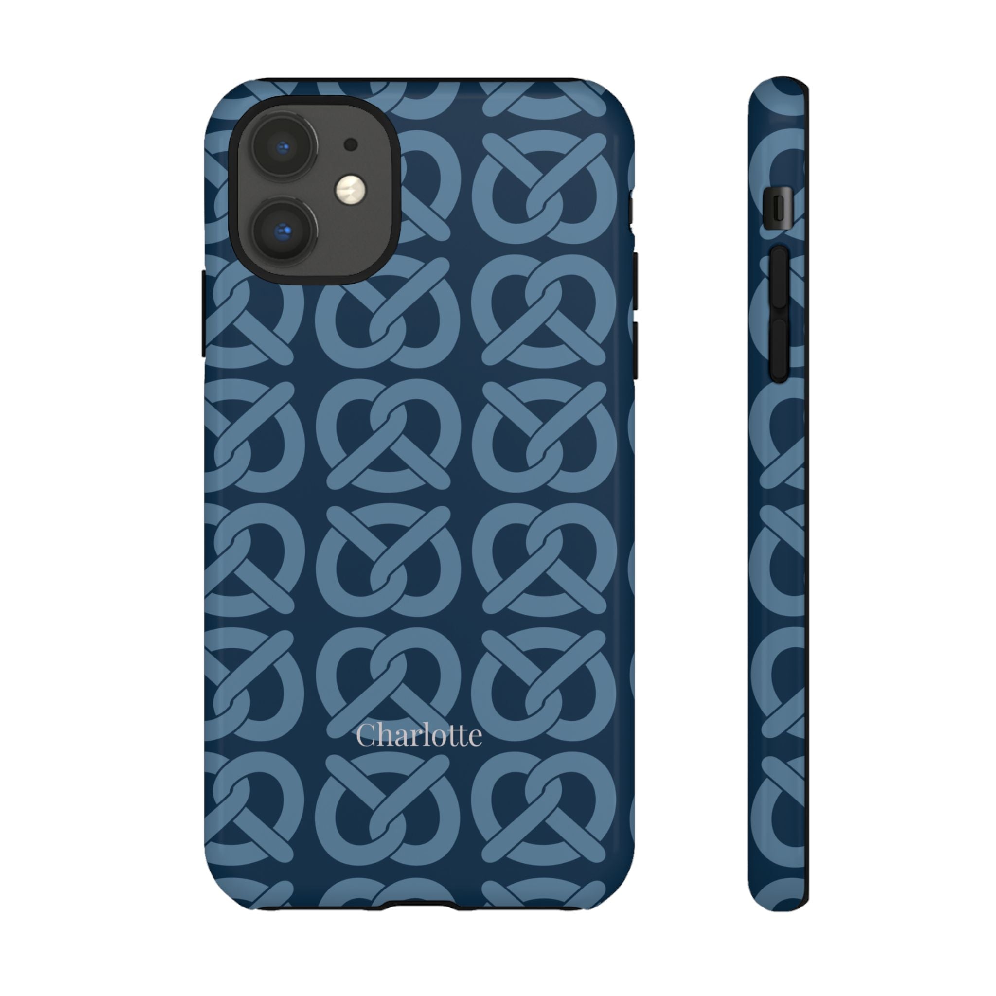 BREZN MONOGRAMM NACHTBLAU – Personalisierte Handyhülle mit Dual-Layer-Schutz