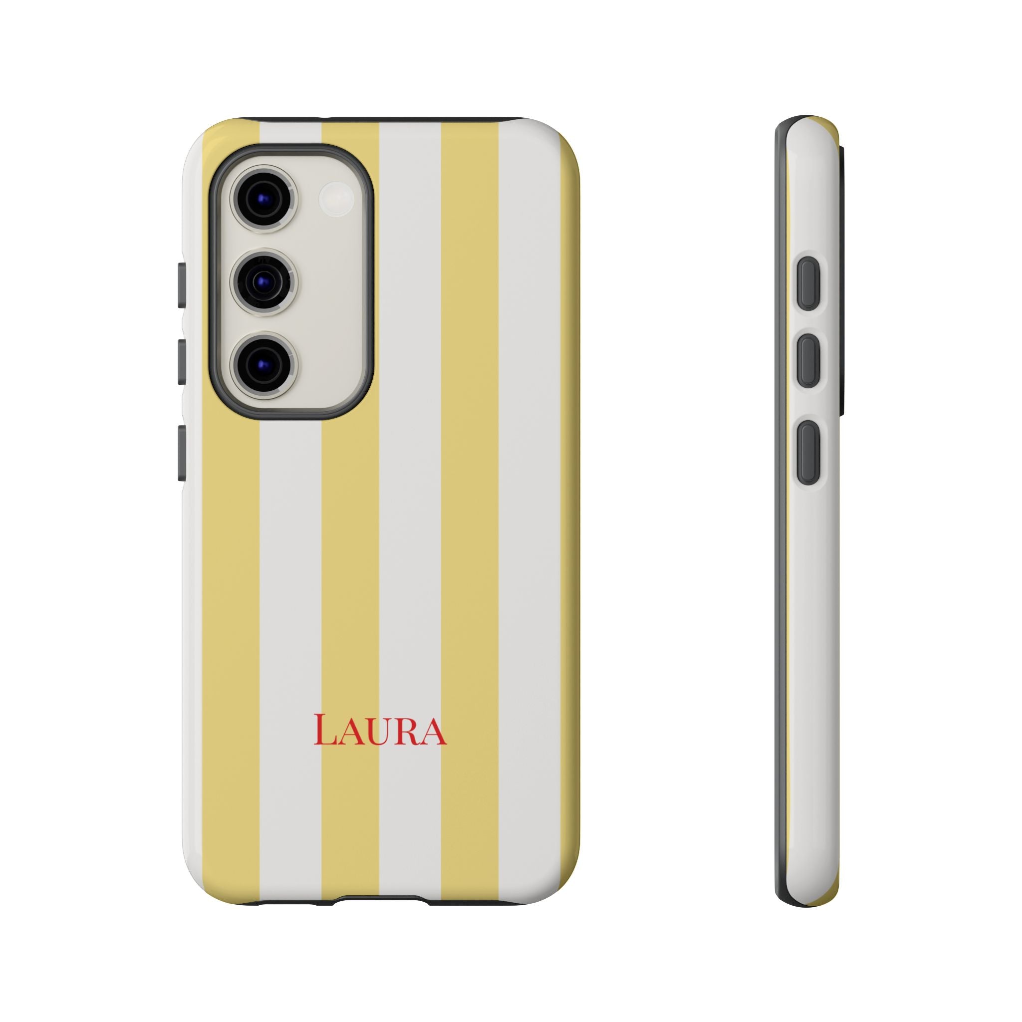 YELLOW STRIPES – Personalisierte Handyhülle mit Dual-Layer-Schutz