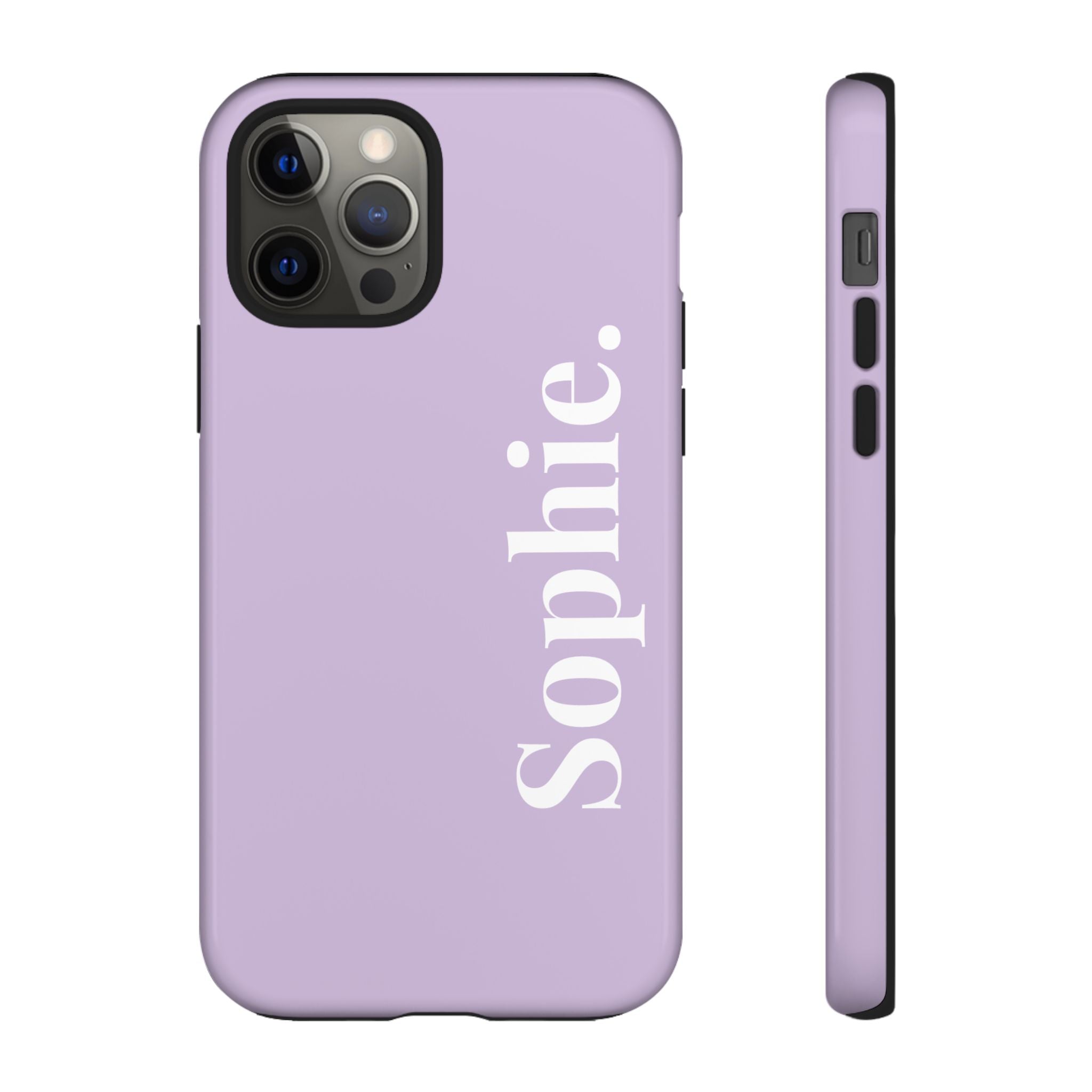 LAVENDEL BOLD NAME – Personalisierte Handyhülle mit Dual-Layer-Schutz