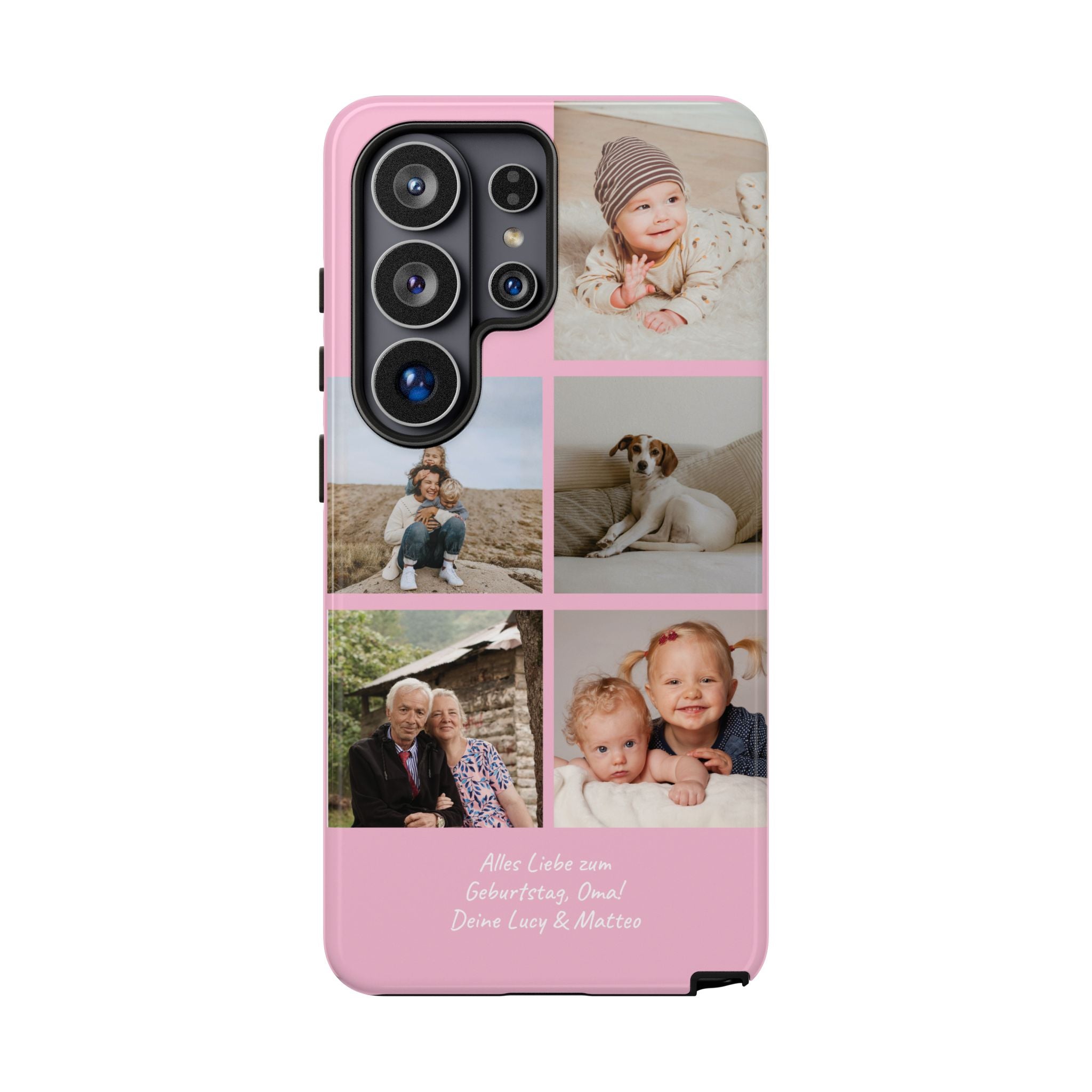 PINK PHOTO COLLAGE – Personalisierte Foto Handyhülle mit Dual-Layer-Schutz