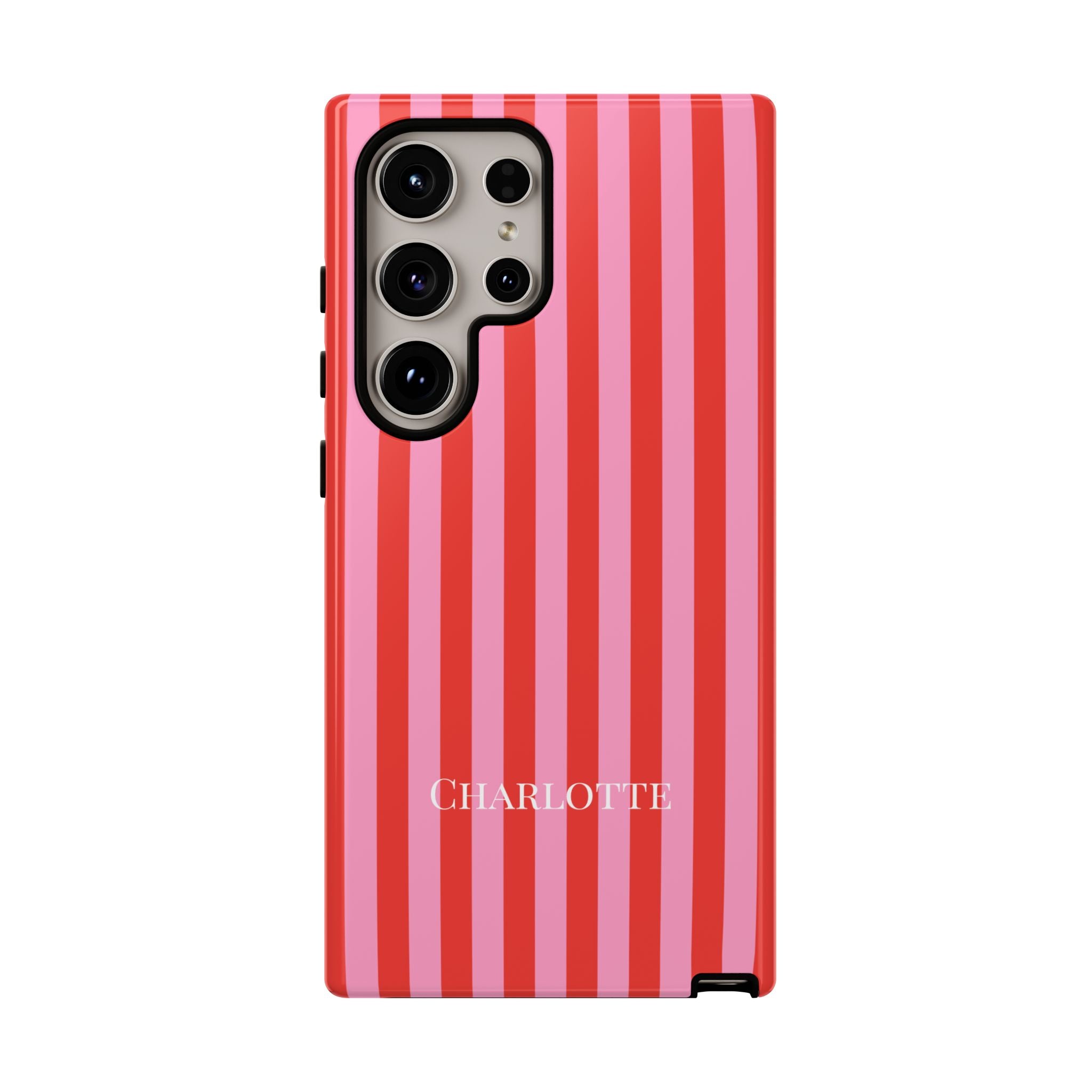PINK STRIPES – Personalisierte Handyhülle mit Dual-Layer-Schutz