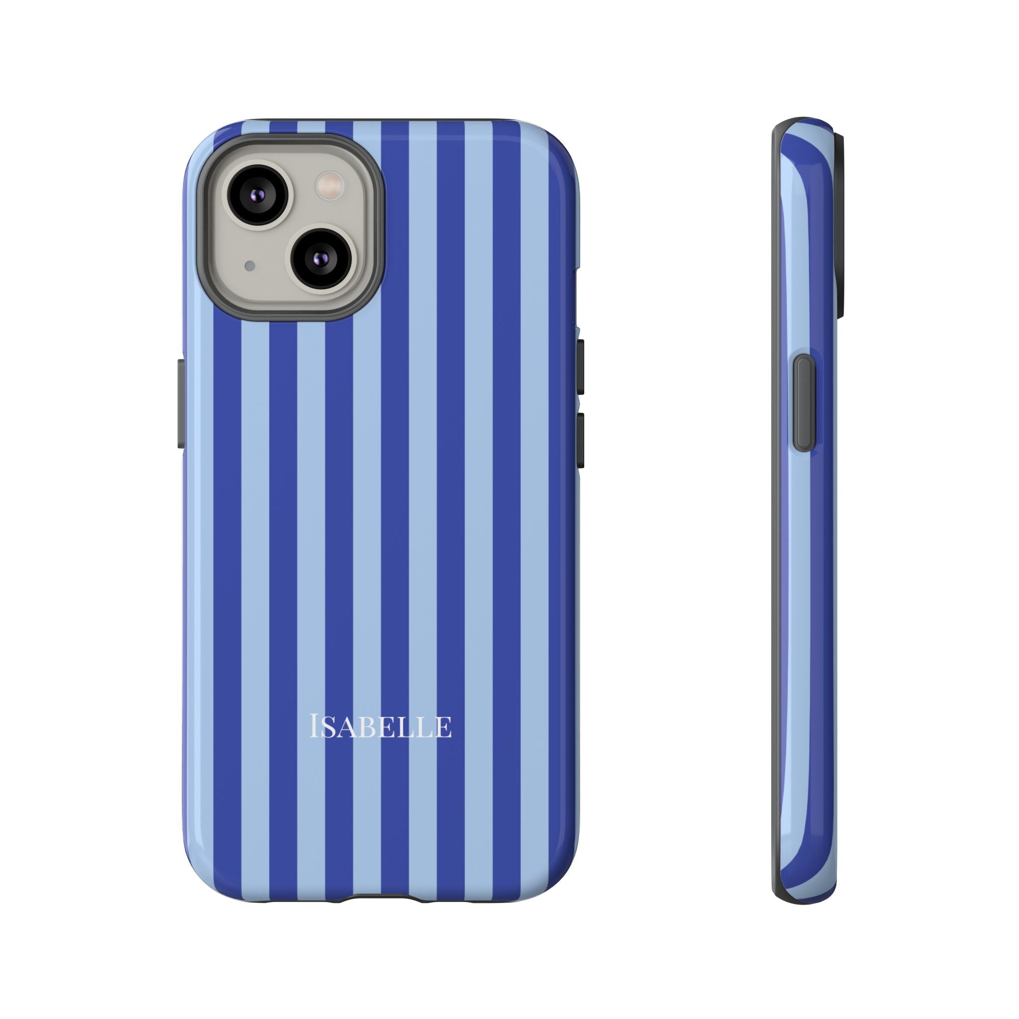 OCEAN BLUE STRIPES – Personalisierte Handyhülle mit Dual-Layer-Schutz