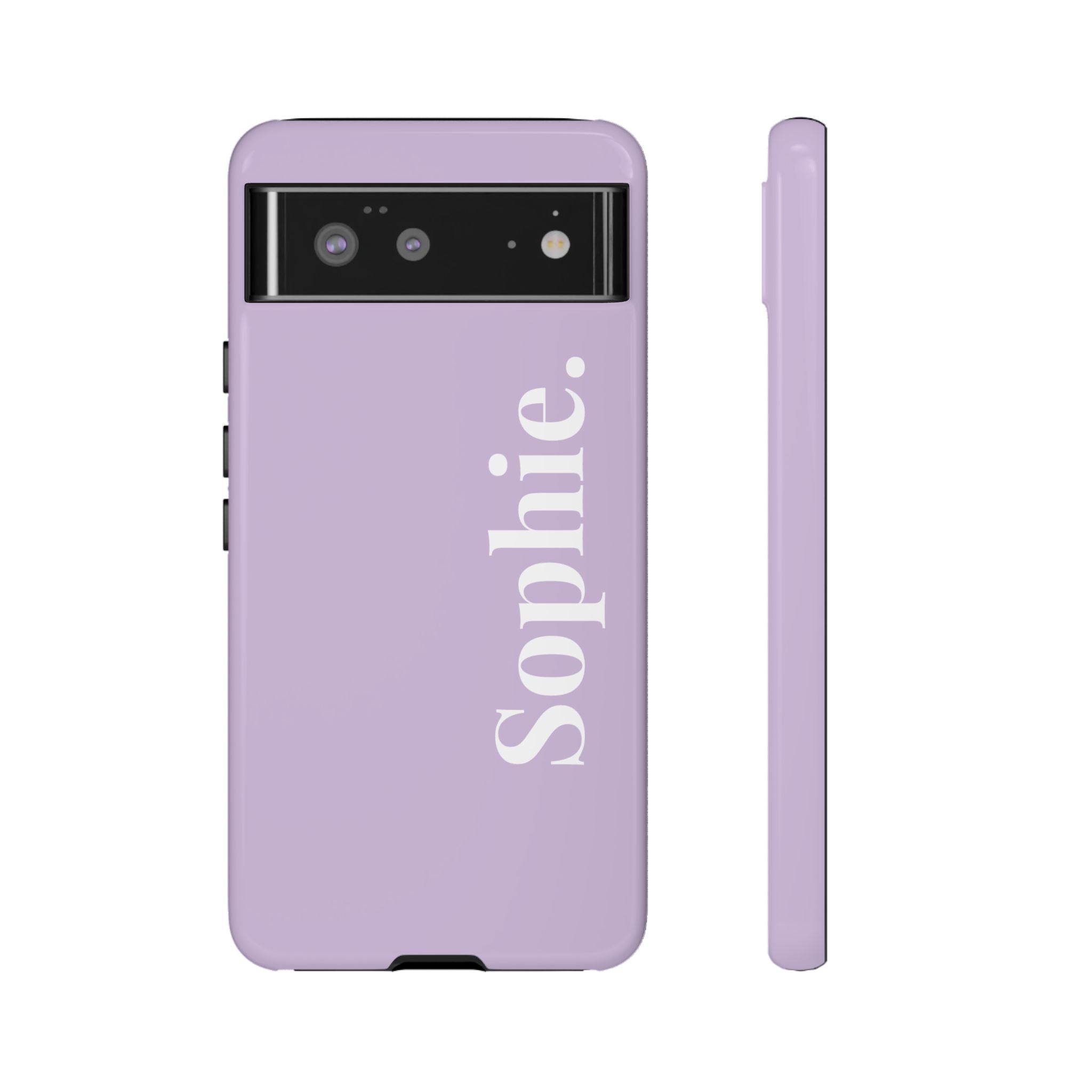LAVENDEL BOLD NAME – Personalisierte Handyhülle mit Dual-Layer-Schutz