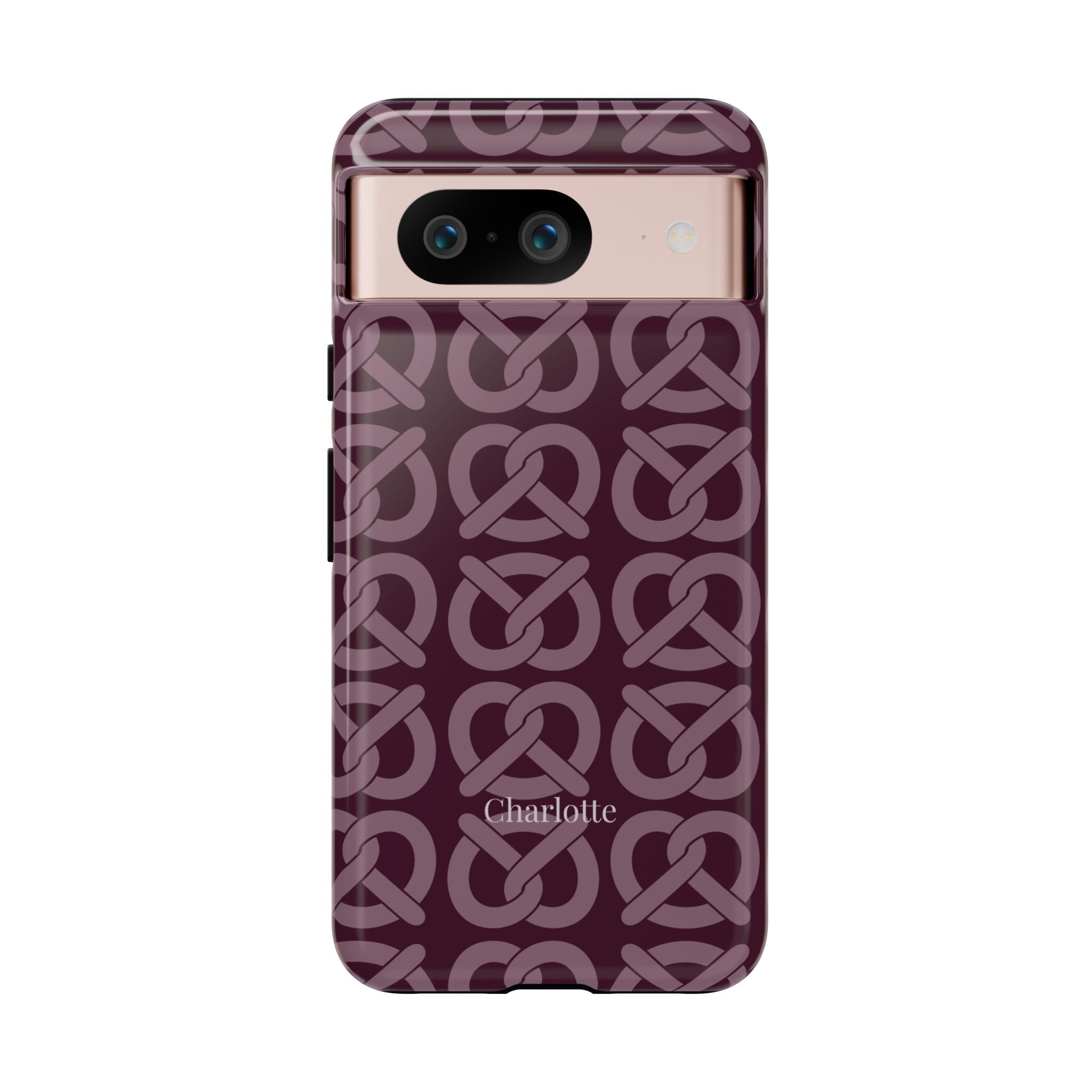 BREZN MONOGRAMM AUBERGINE – Personalisierte Handyhülle mit Dual-Layer-Schutz