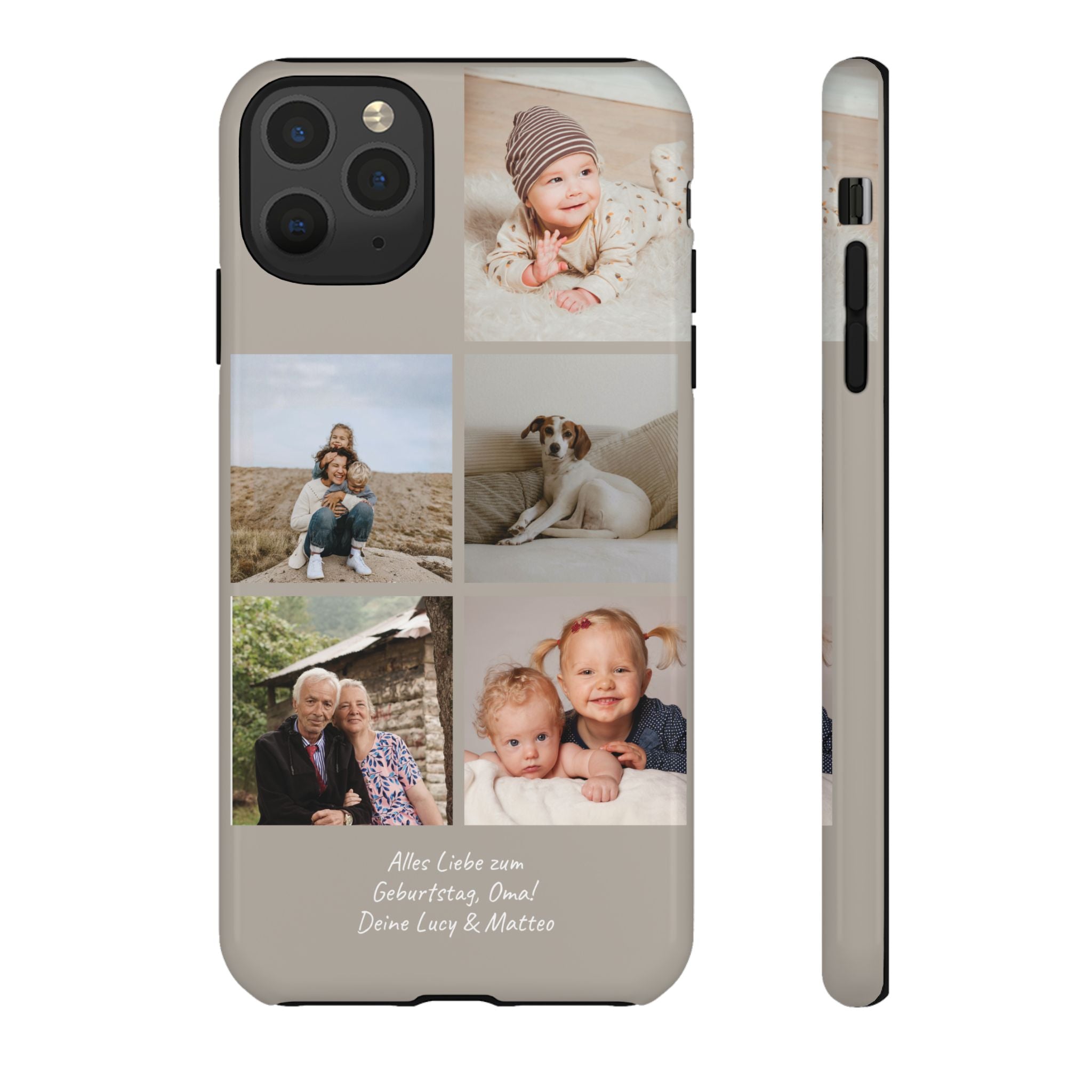 BEIGE COLLAGE – Personalisierte Foto Handyhülle mit Dual-Layer-Schutz