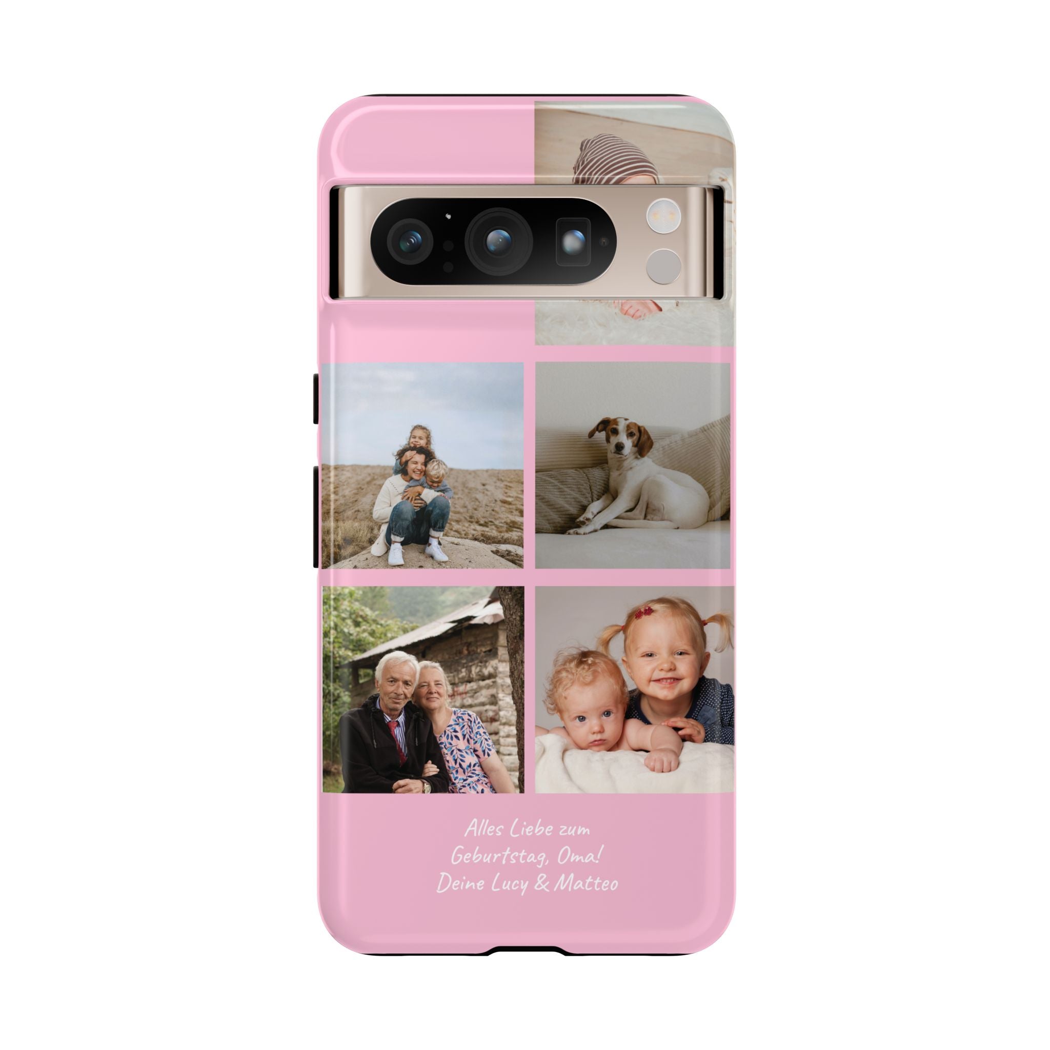 PINK PHOTO COLLAGE – Personalisierte Foto Handyhülle mit Dual-Layer-Schutz