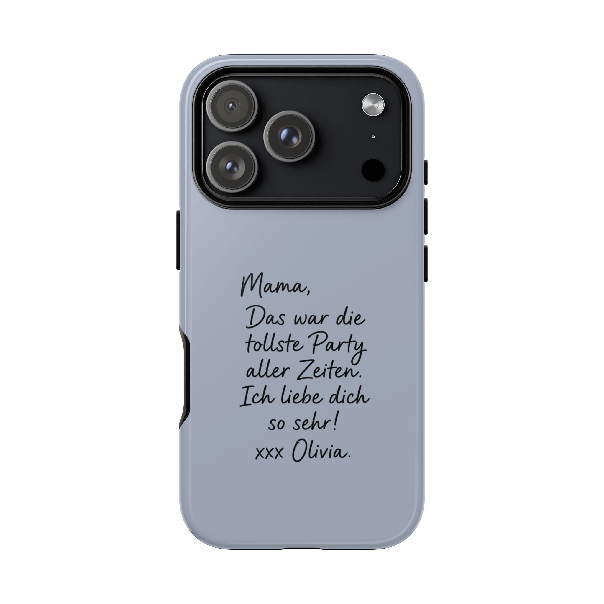 DUSTY BLUE HANDWRITTEN NOTE – Personalisierte Handyhülle mit Dual-Layer-Schutz