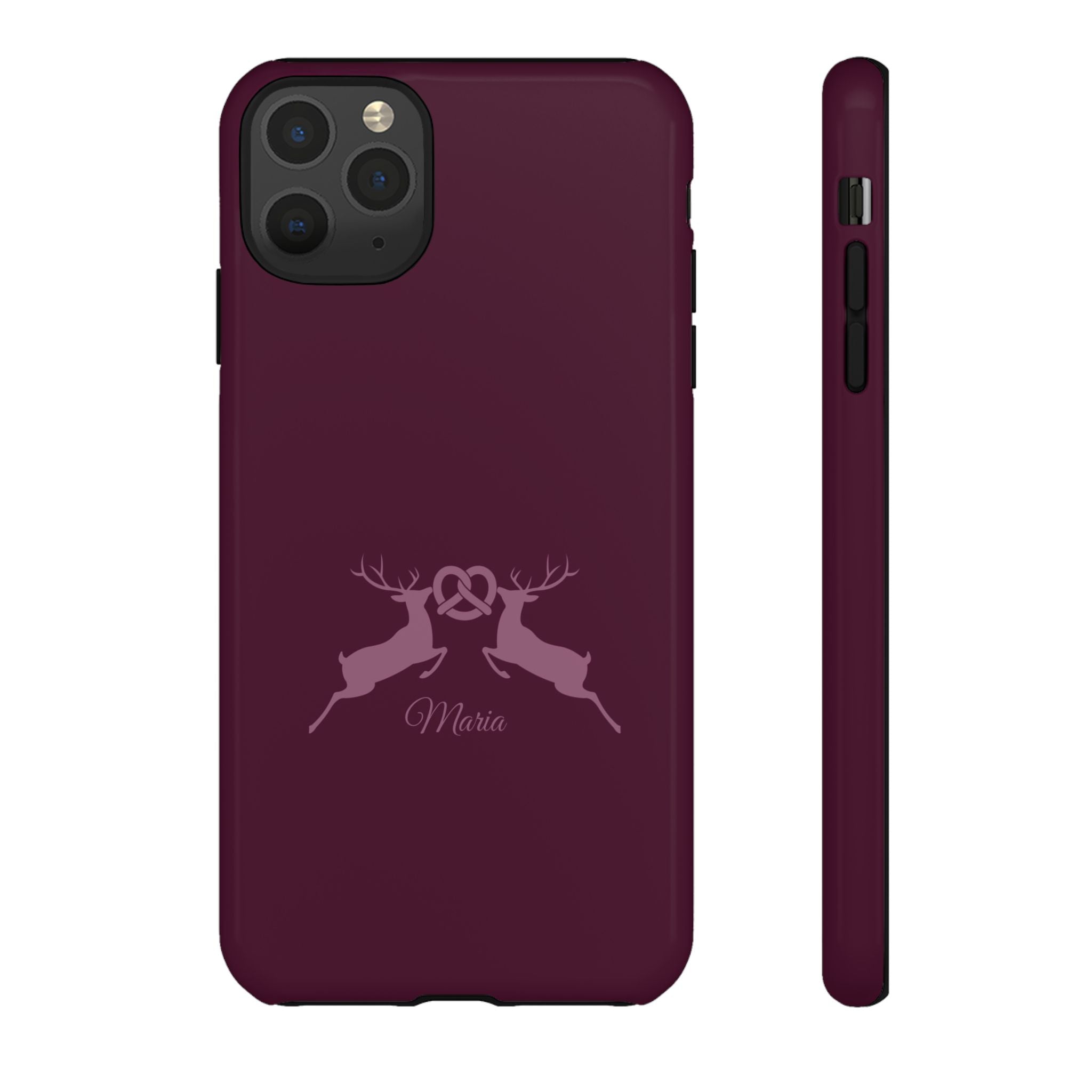 HIRSCH AUBERGINE – Personalisierte Handyhülle mit Dual-Layer-Schutz