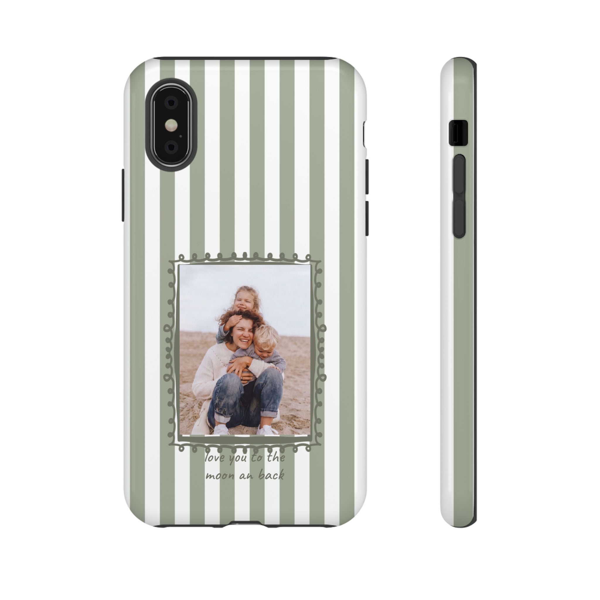 SALBEI STRIPES PHOTO FRAME – Personalisierte Foto Handyhülle mit Dual-Layer-Schutz