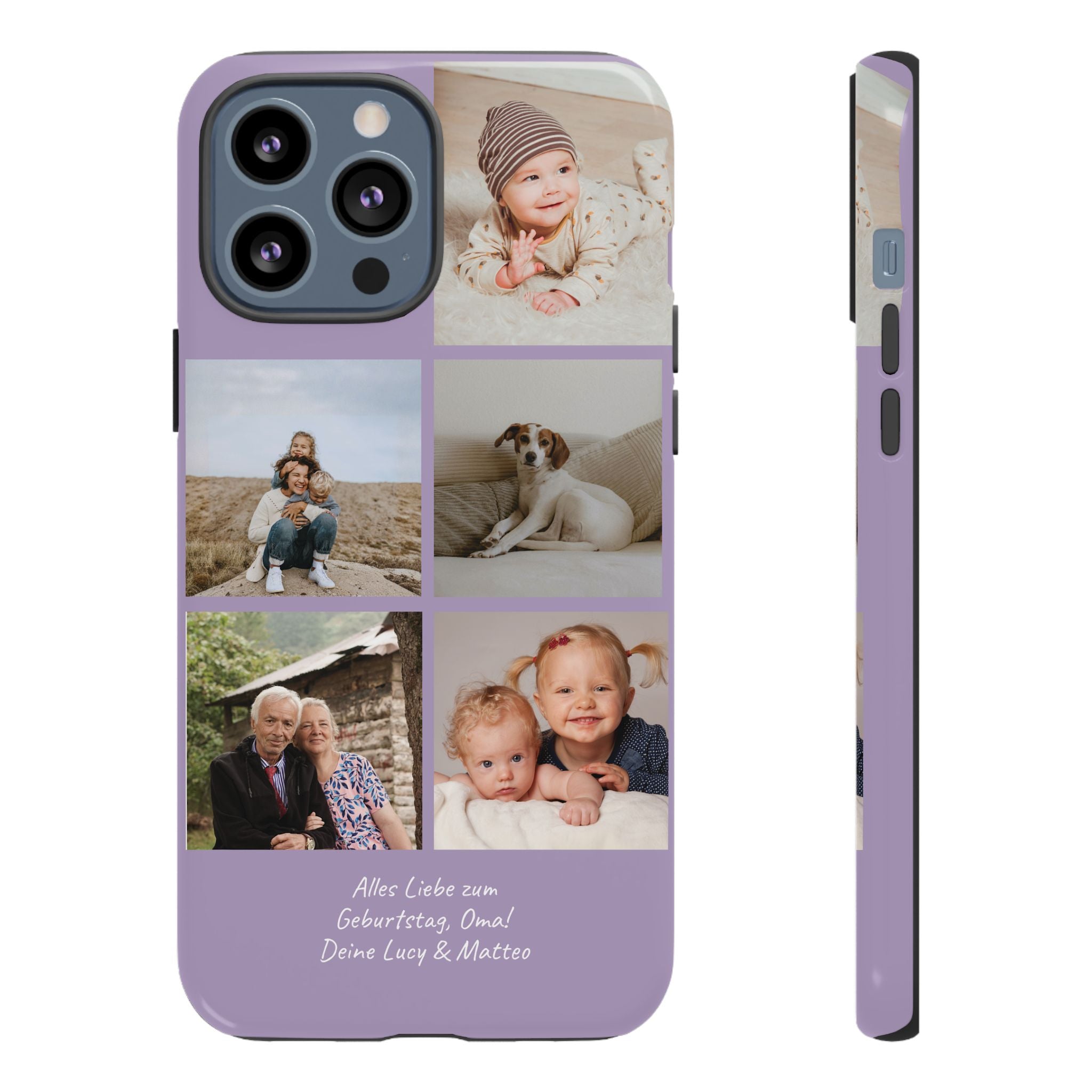 LAVENDEL COLLAGE – Personalisierte Foto Handyhülle mit Dual-Layer-Schutz