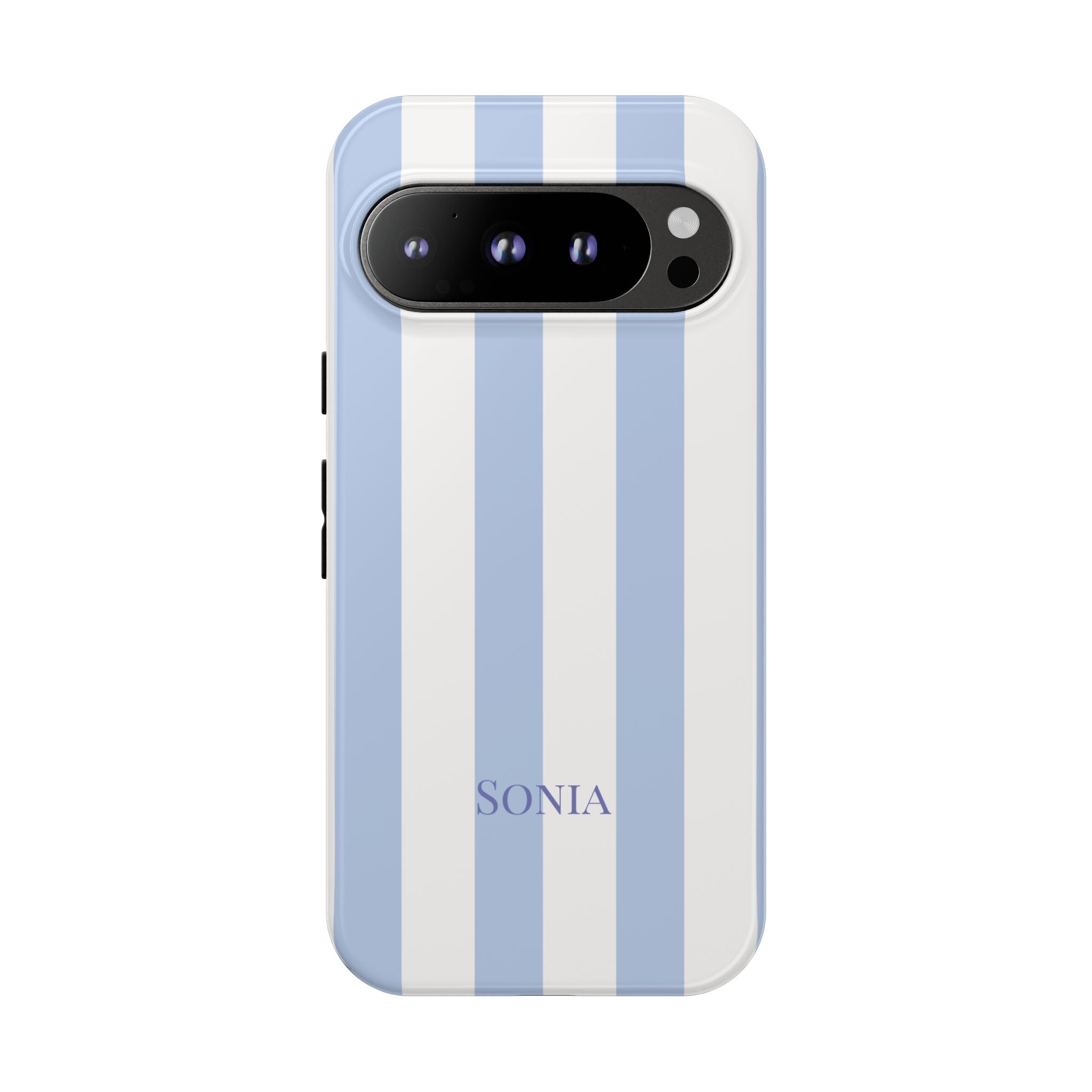 LIGHT BLUE STRIPES – Personalisierte Handyhülle mit Dual-Layer-Schutz