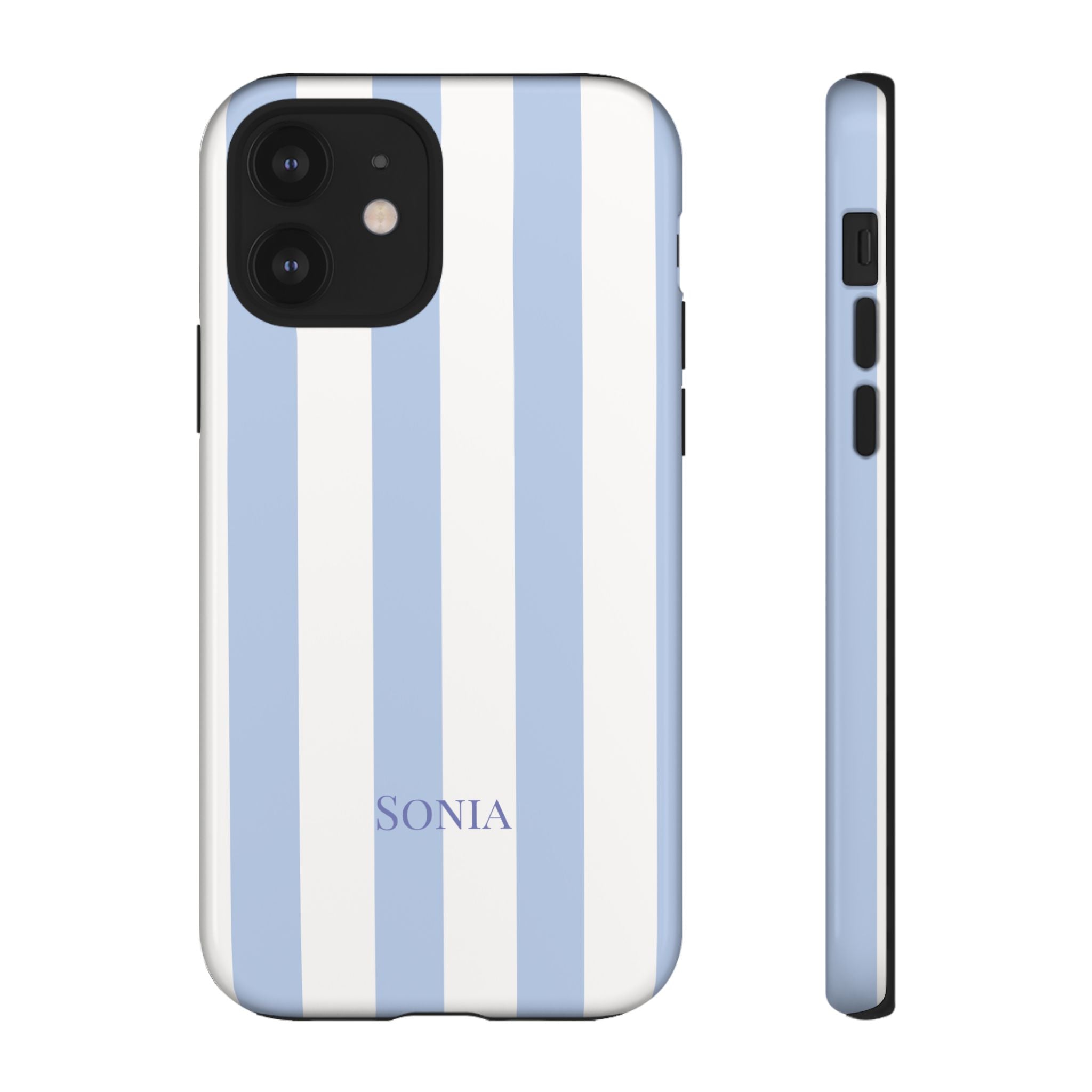 LIGHT BLUE STRIPES – Personalisierte Handyhülle mit Dual-Layer-Schutz