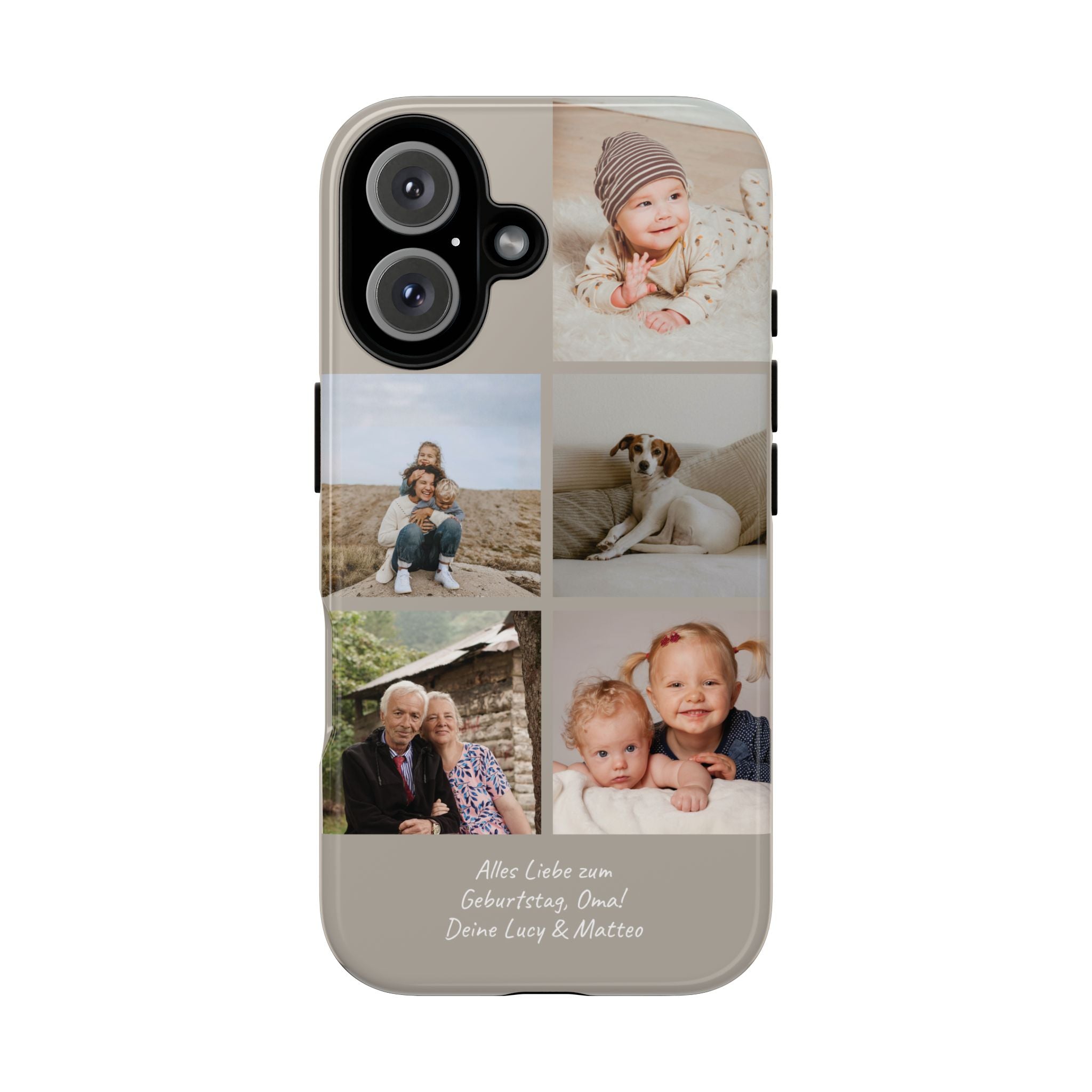 BEIGE COLLAGE – Personalisierte Foto Handyhülle mit Dual-Layer-Schutz