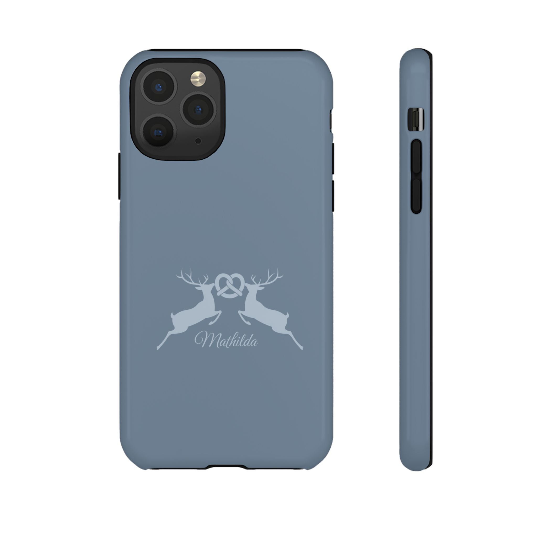 HIRSCH TAUBENBLAU – Personalisierte Handyhülle mit Dual-Layer-Schutz