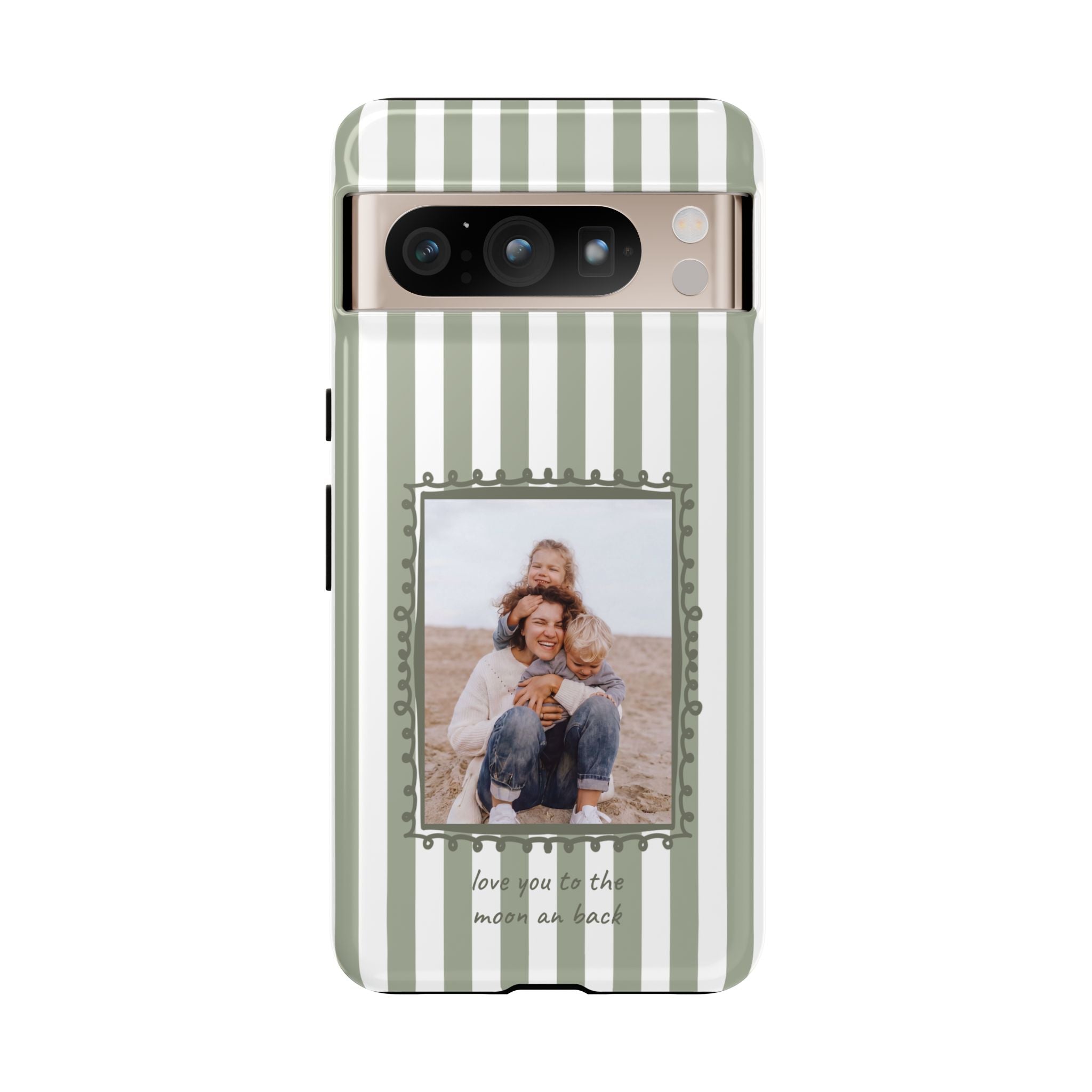 SALBEI STRIPES PHOTO FRAME – Personalisierte Foto Handyhülle mit Dual-Layer-Schutz