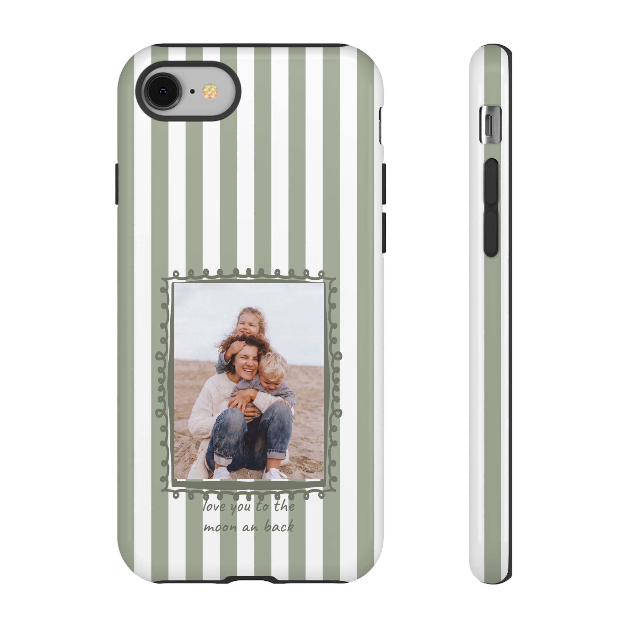 SALBEI STRIPES PHOTO FRAME – Personalisierte Foto Handyhülle mit Dual-Layer-Schutz