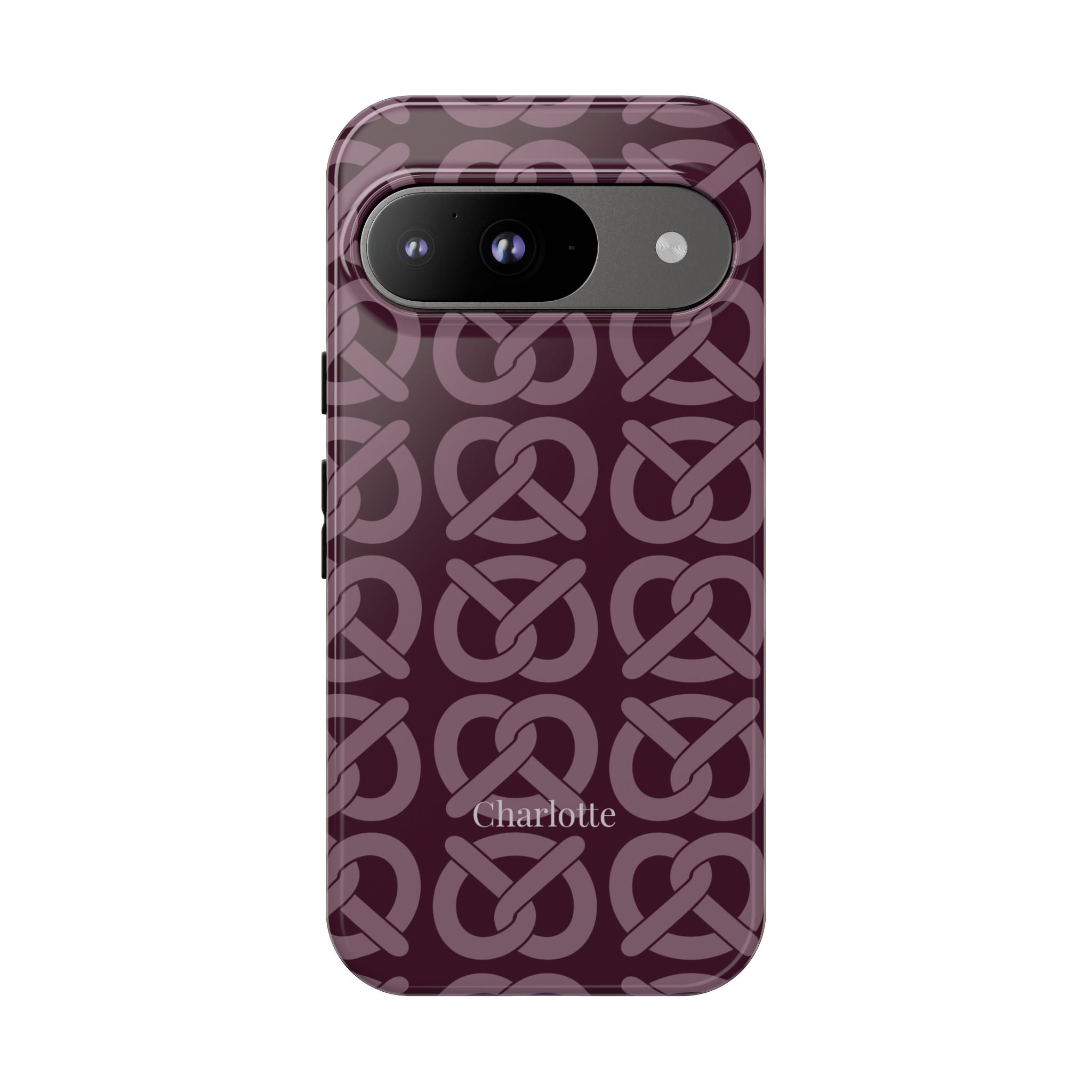BREZN MONOGRAMM AUBERGINE – Personalisierte Handyhülle mit Dual-Layer-Schutz