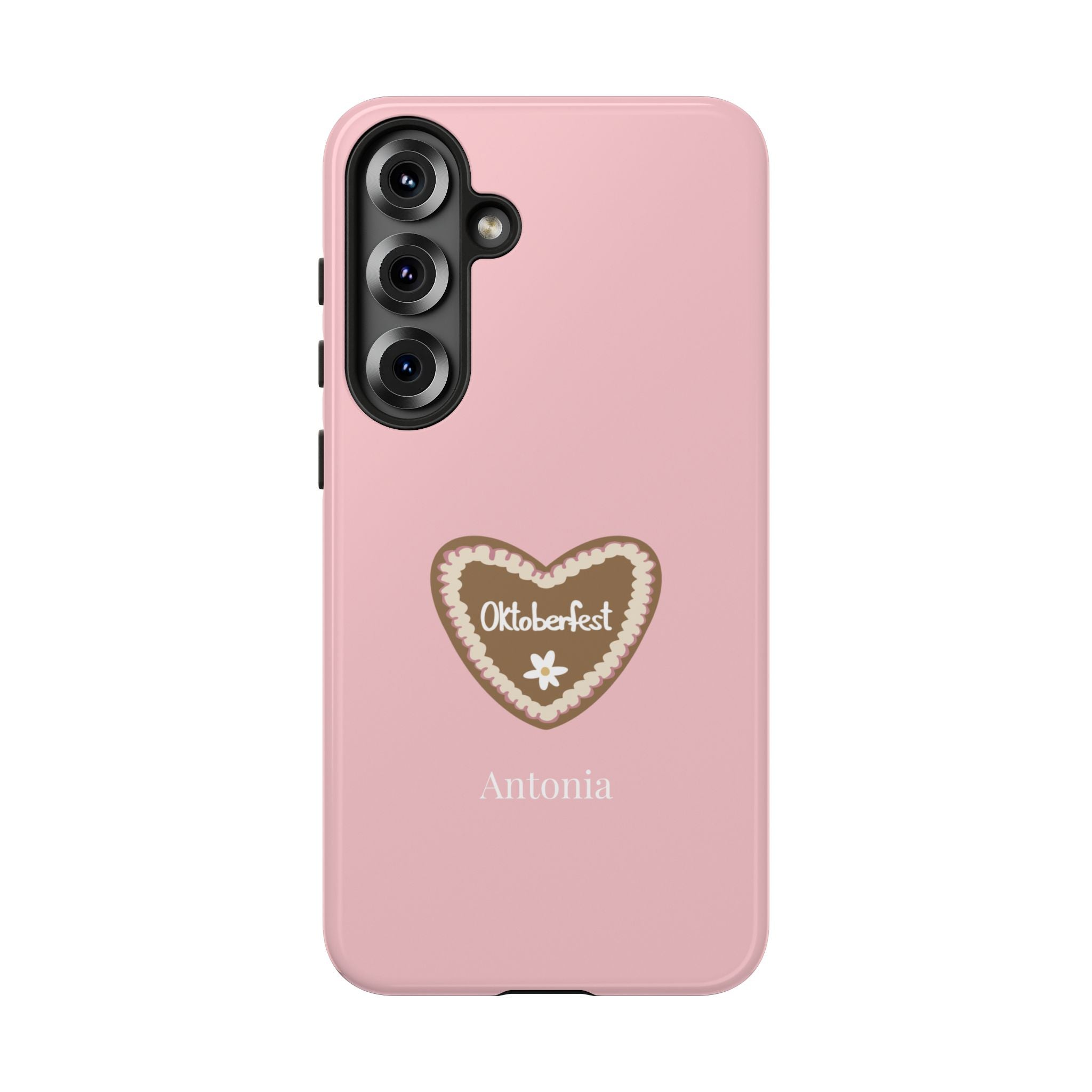 OKTOBERFEST HERZ ROSE – Personalisierte Handyhülle mit Dual-Layer-Schutz