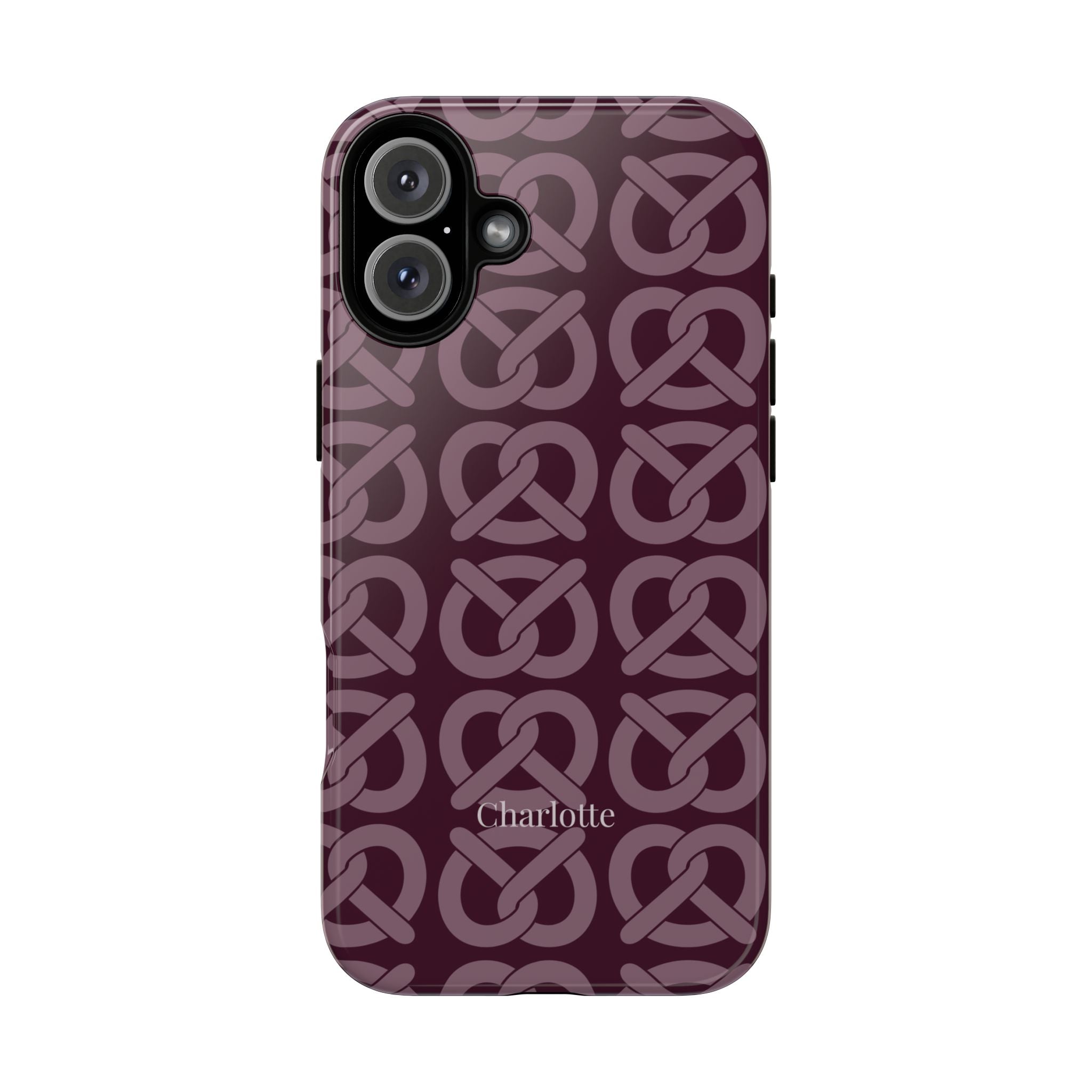 BREZN MONOGRAMM AUBERGINE – Personalisierte Handyhülle mit Dual-Layer-Schutz
